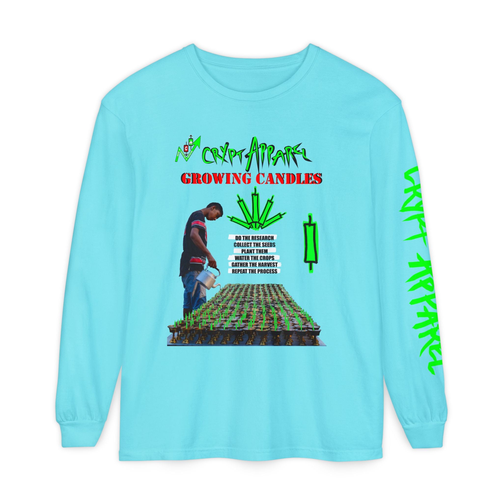 Growing Candles Long Sleeve Tee — "Crypt Apparel" Nurturing Growth