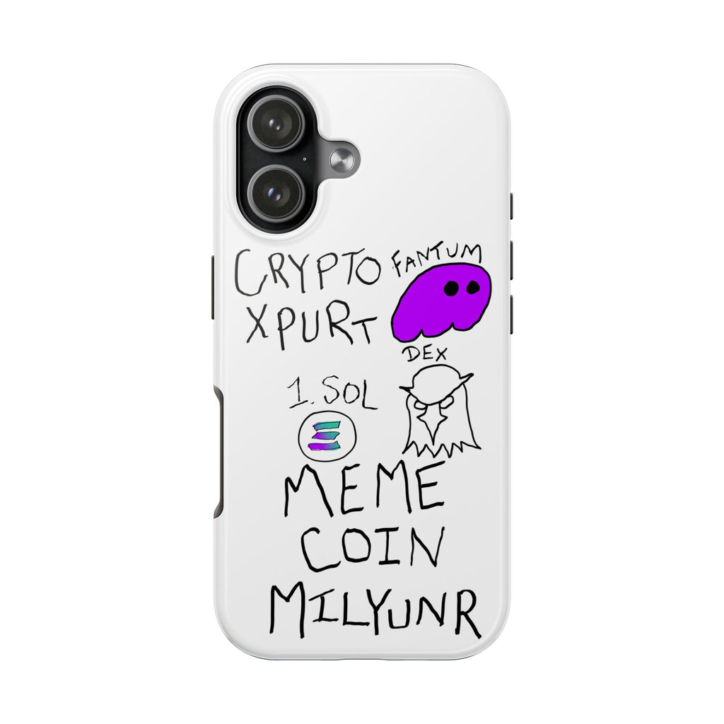 Meme Coin Millionaire Tough Phone Case — Crypto Meme Coin Doodle Design ("Meme Coin Milyunr")