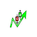 Sticker — Green Trading Arrow with Candlestick Icons (Risk vs Reward)
