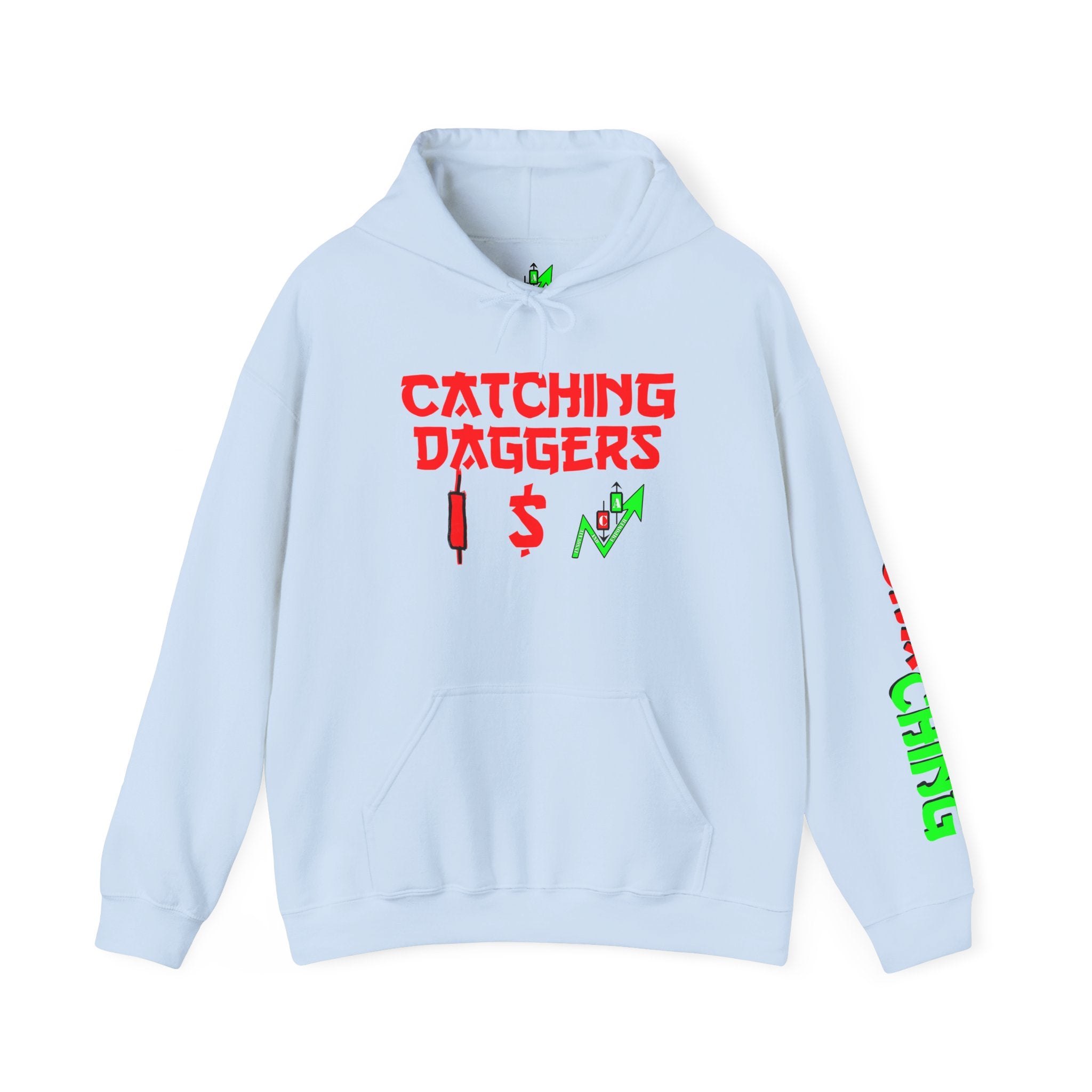Catching Daggers Crypto Hoodie — Crypt Apparel Graphic Streetwear Pullover with Candle Motif