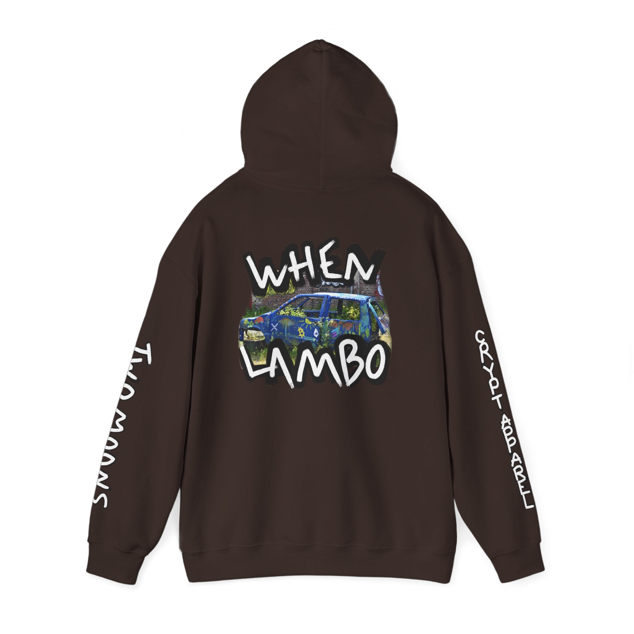 When Lambo Crypto Hoodie | Crypt Apparel Bitcoin Inspired Graffiti Design