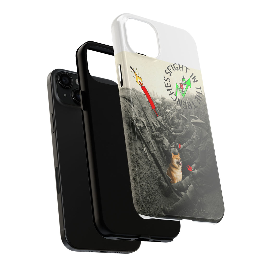 The Trenches Tough Phone Case — Crypt Apparel Trench Dog & Candle Design