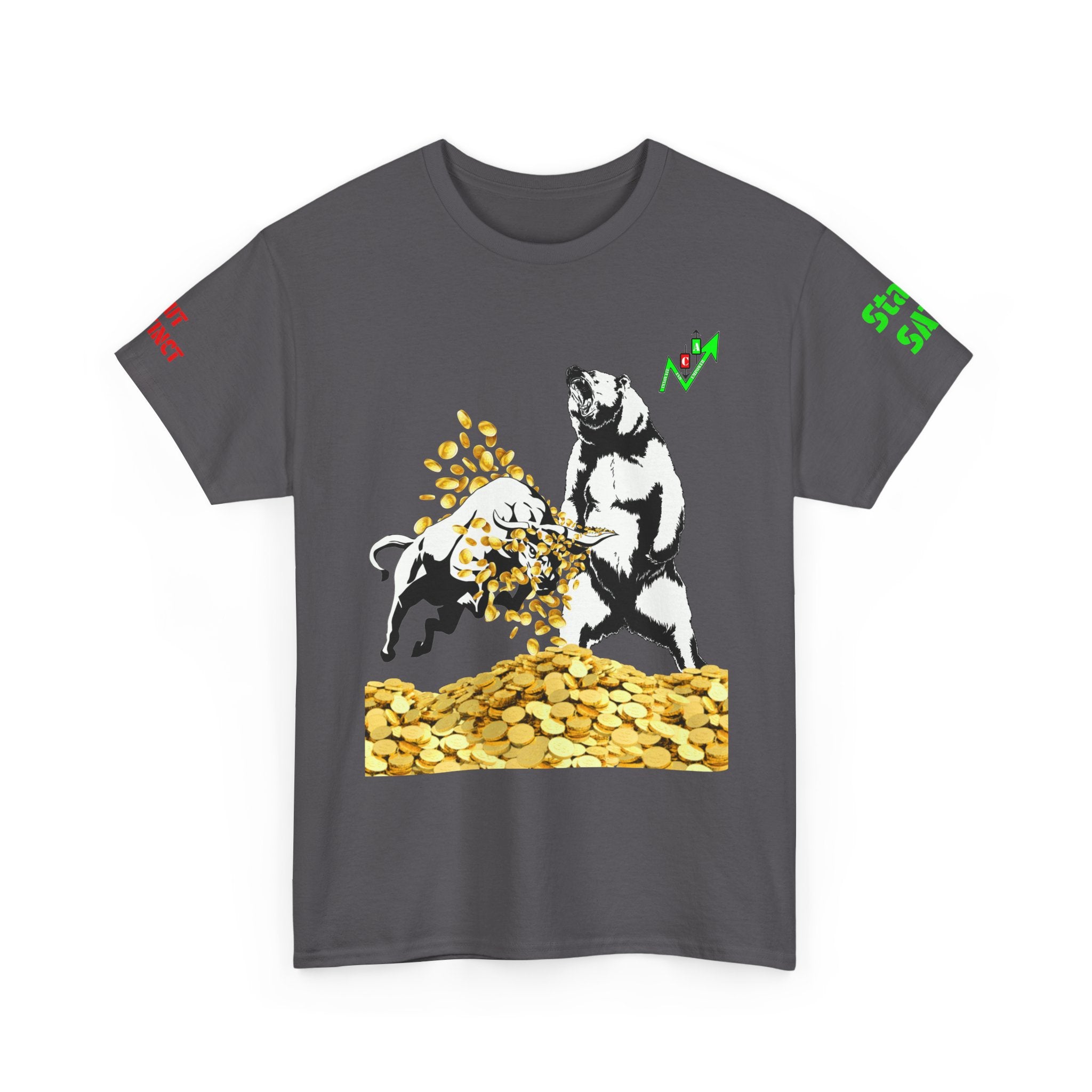 Gut Instinct Bear vs Bull Stock Market T‑Shirt — Crypt Apparel "Slay The Bears" Graphic Tee