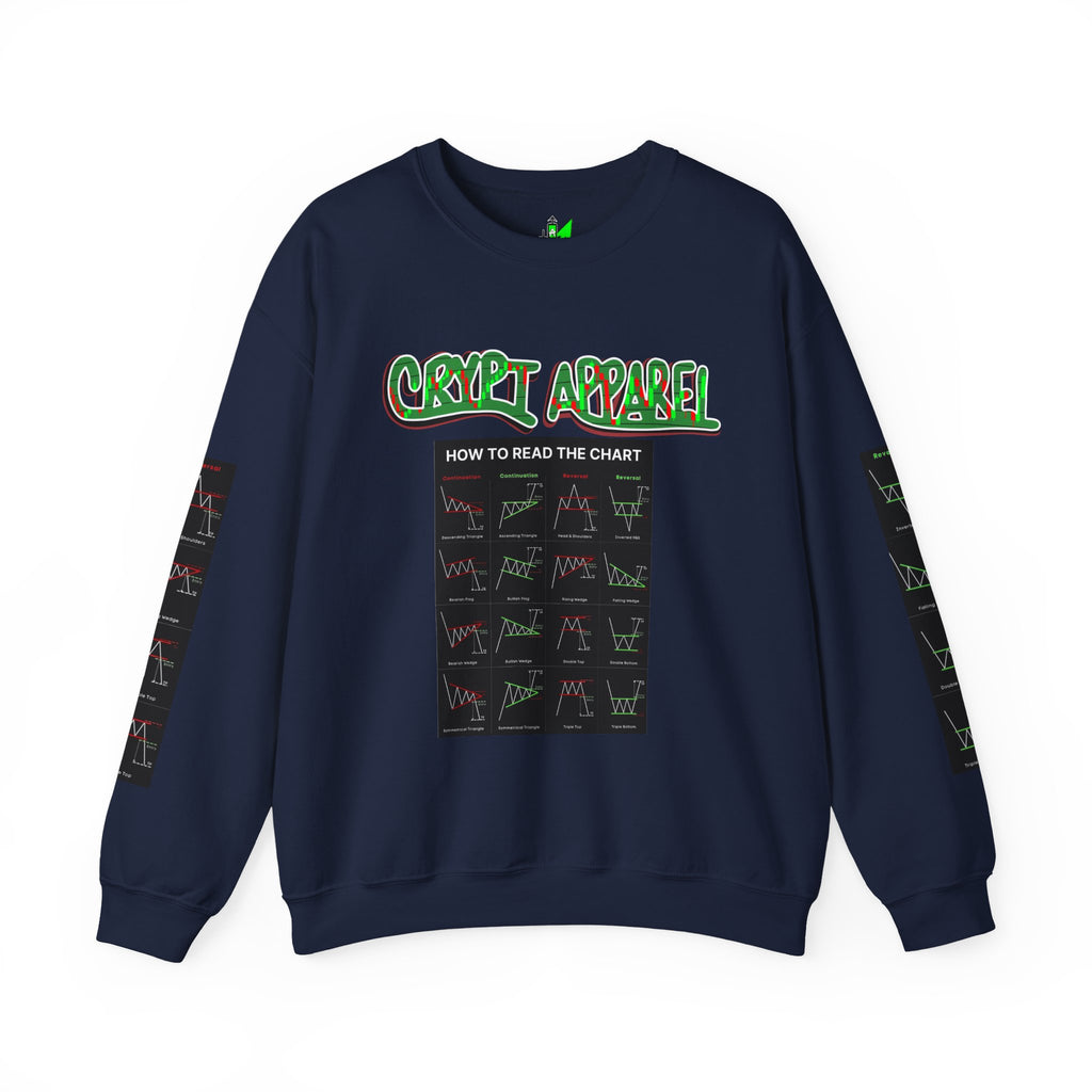 Charted Crewneck Sweatshirt — “Crypt Apparel” Graphic