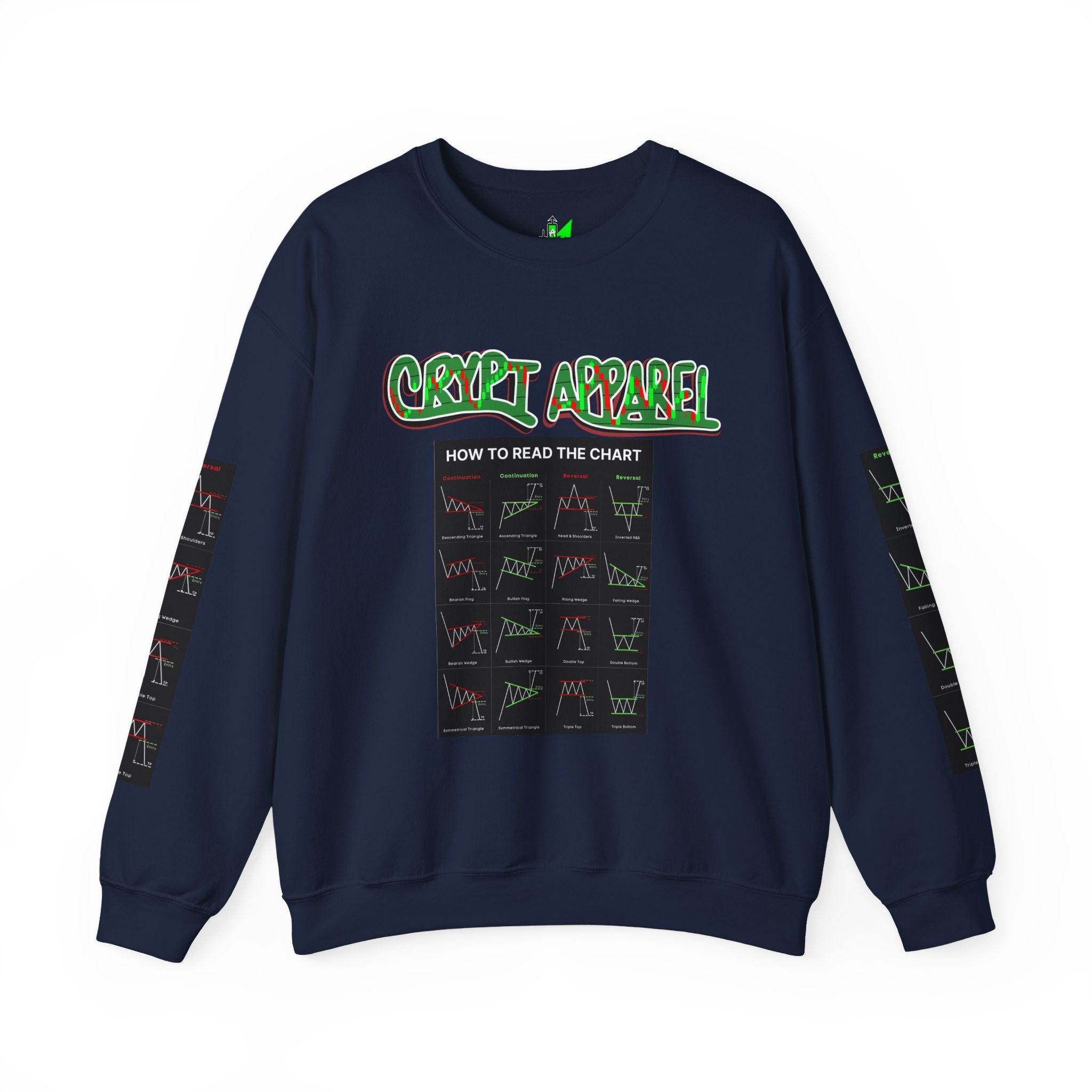 Charted Crewneck Sweatshirt — “Crypt Apparel” Graphic