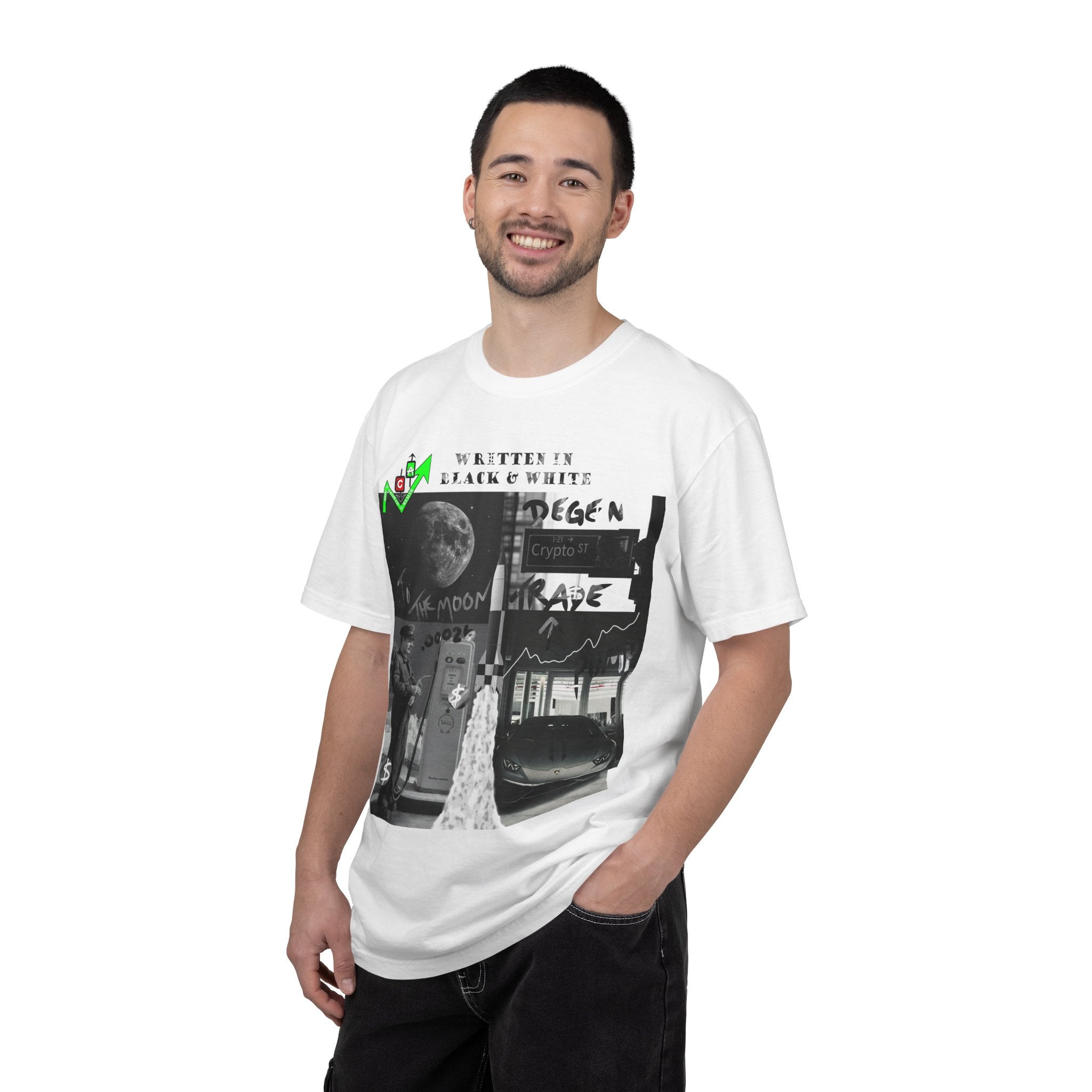 Crypt Apparel Black & White collage T-shirt | Crypto graphic tee
