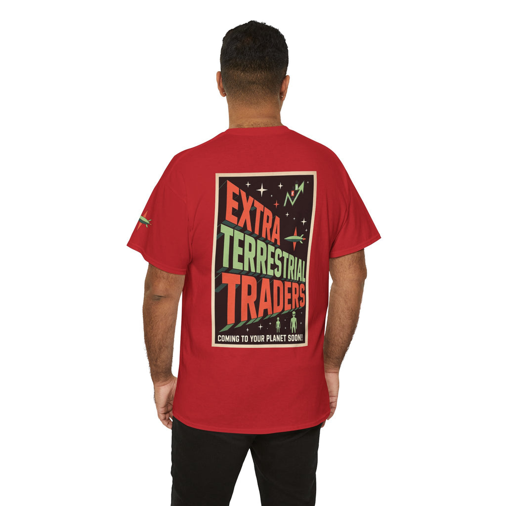 Extra Terrestrial Traders Crypto Graphic Tee — Retro Alien Poster Shirt