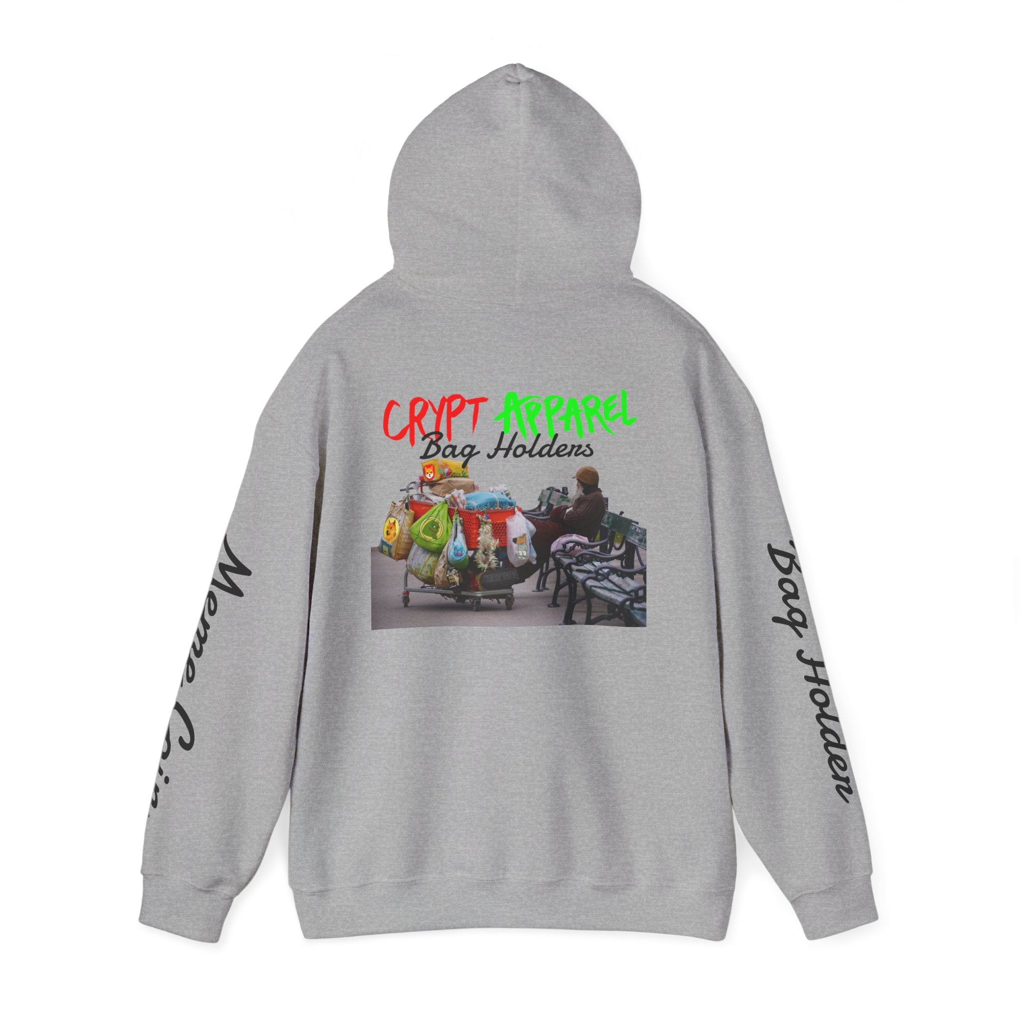 Bag Holders Meme Coin Crypto Hoodie — 'Crypt Apparel' Meme Coin Art