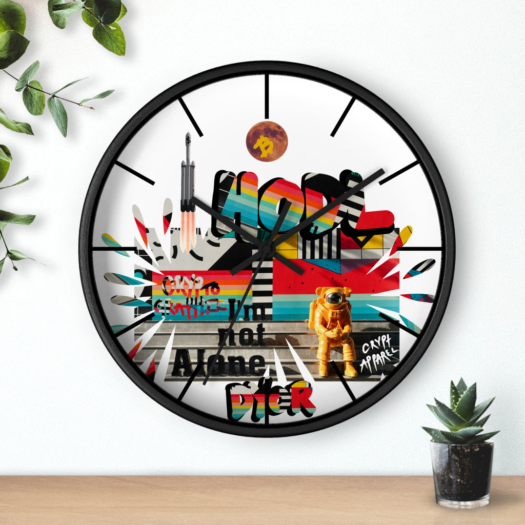 Urban Jungle Crypto Street Art Wall Clock — Crypt Apparel Colorful Urban Graffiti Timepiece