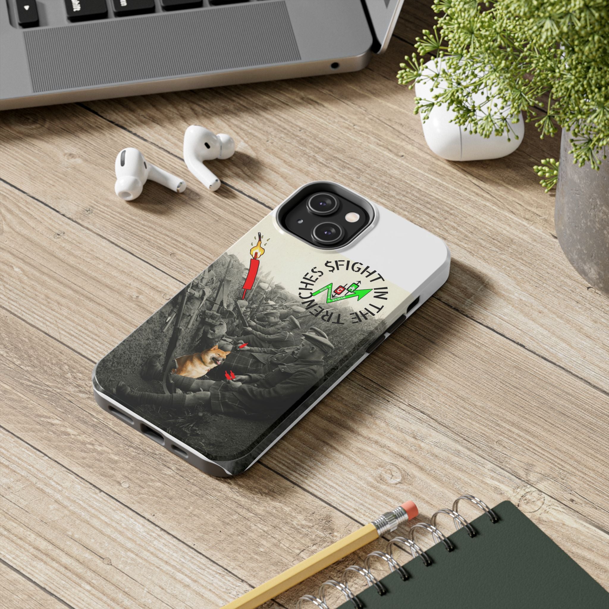 The Trenches Tough Phone Case — Crypt Apparel Trench Dog & Candle Design