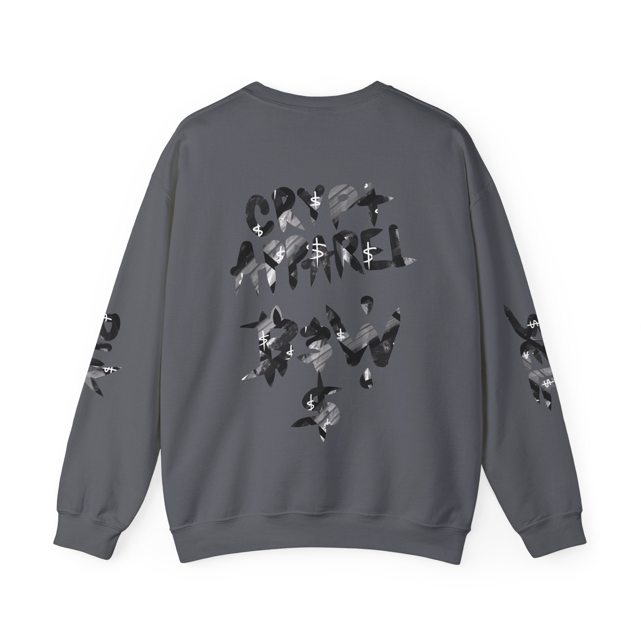 Black & White Street Collage Crypto Crewneck Sweatshirt | Graphic Urban Art