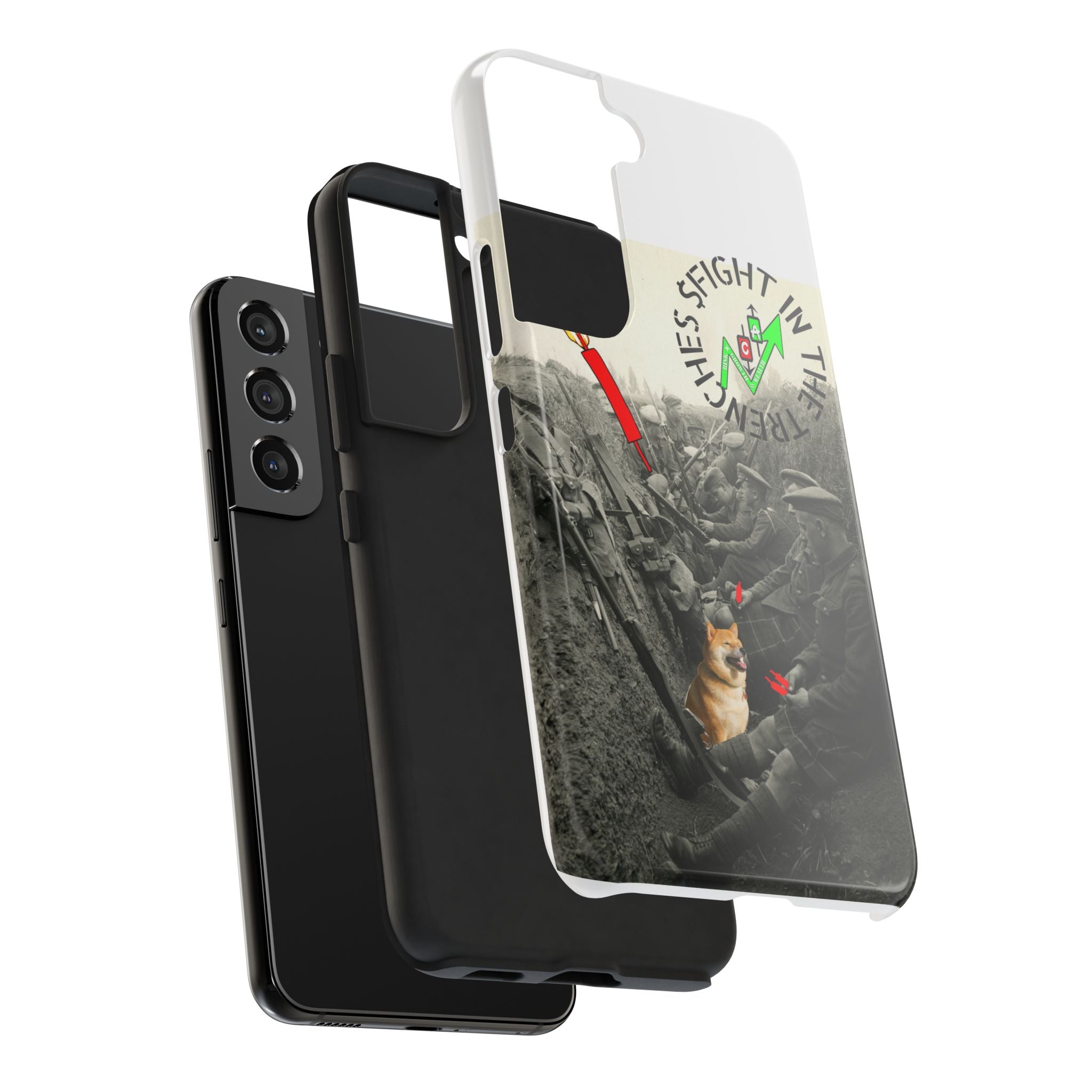 The Trenches Tough Phone Case — Crypt Apparel Trench Dog & Candle Design