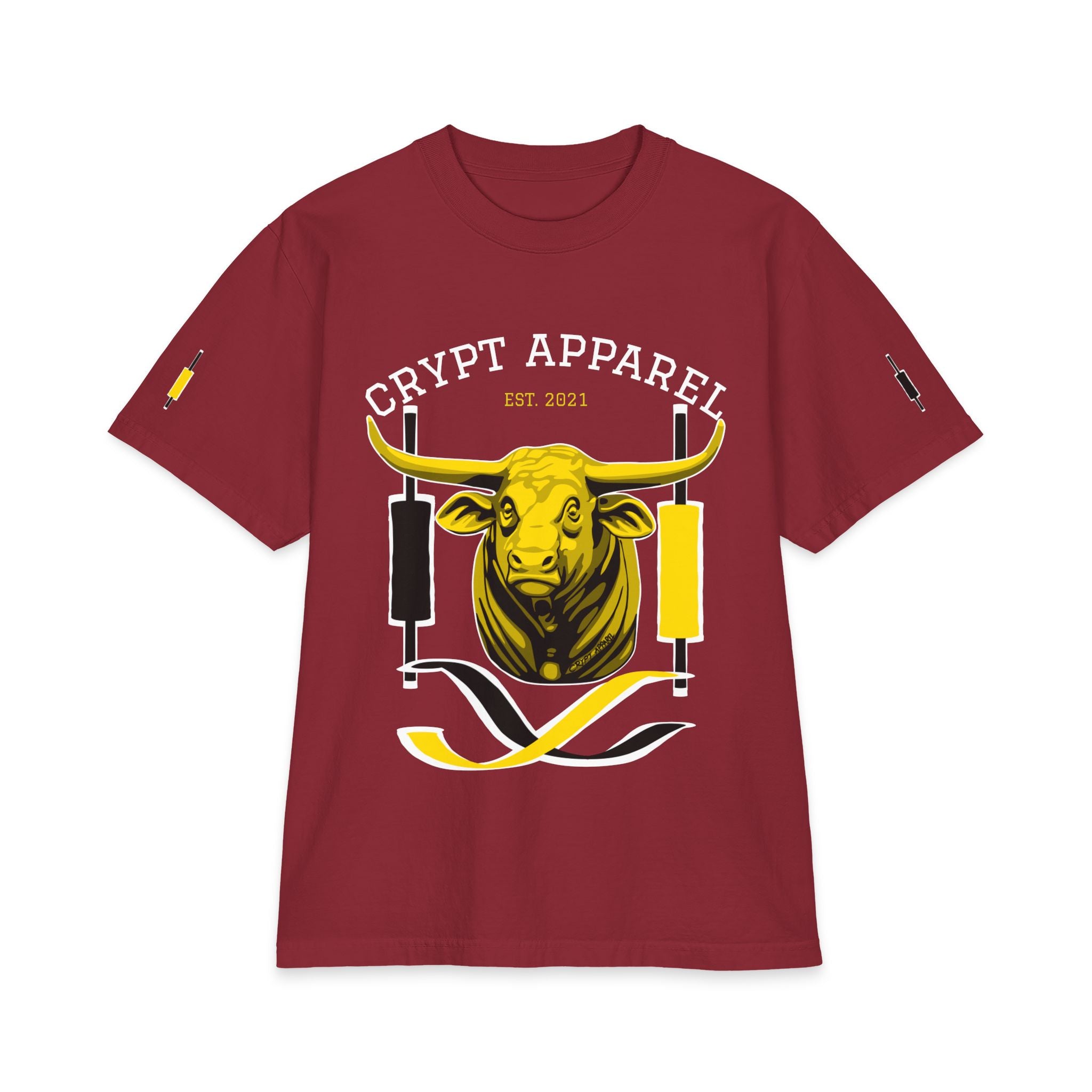Golden Cross Bull Market T-Shirt — Crypt Apparel Est. 2021 Graphic Tee