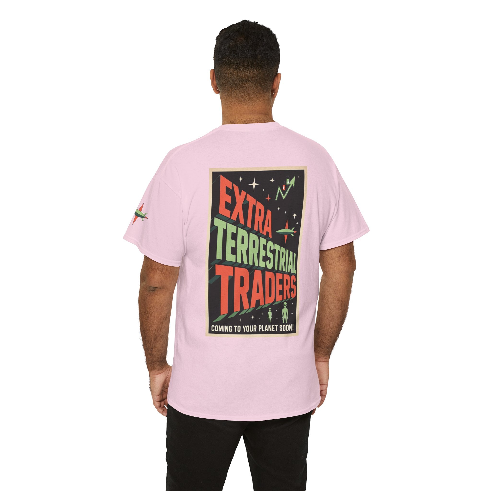 Extra Terrestrial Traders Crypto Graphic Tee — Retro Alien Poster Shirt