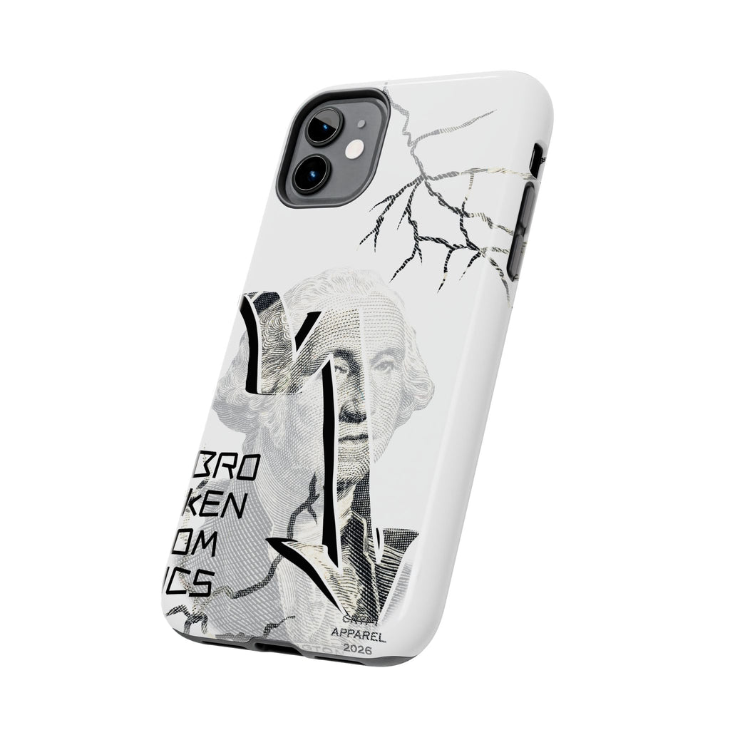Brokenomics Crypto Tough Phone Case — 'Crypt Apparel' Cracked Dollar Graphic Protective Cover