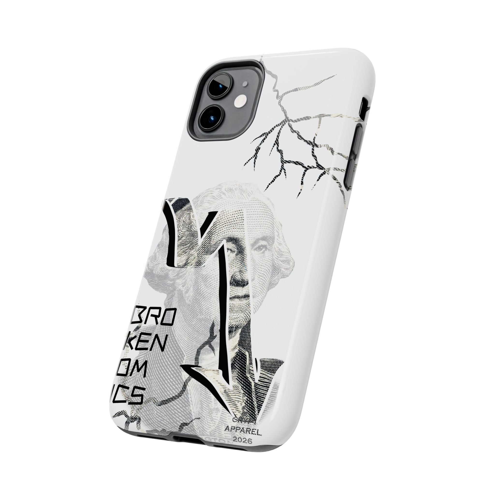 Brokenomics Crypto Tough Phone Case — 'Crypt Apparel' Cracked Dollar Graphic Protective Cover