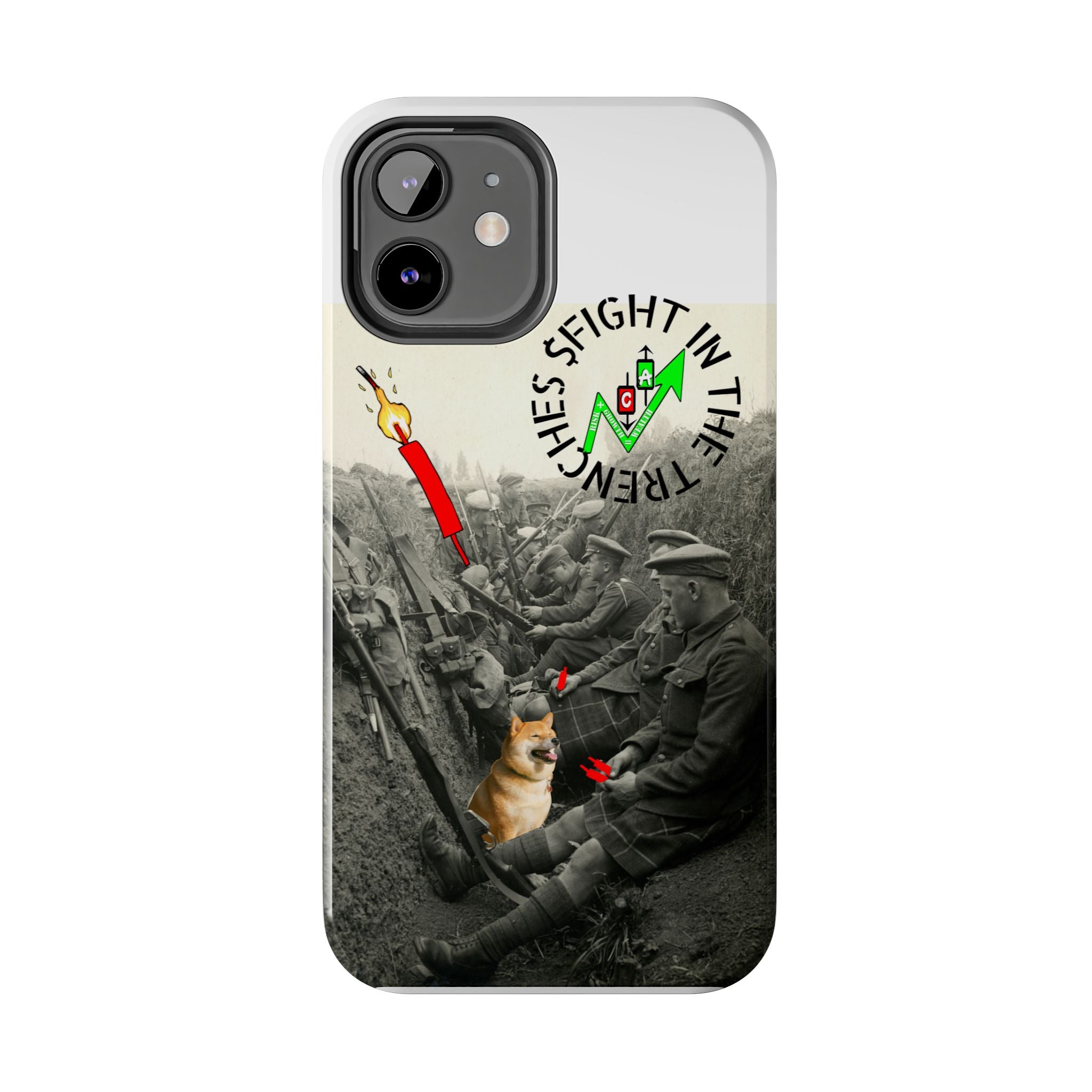 The Trenches Tough Phone Case — Crypt Apparel Trench Dog & Candle Design