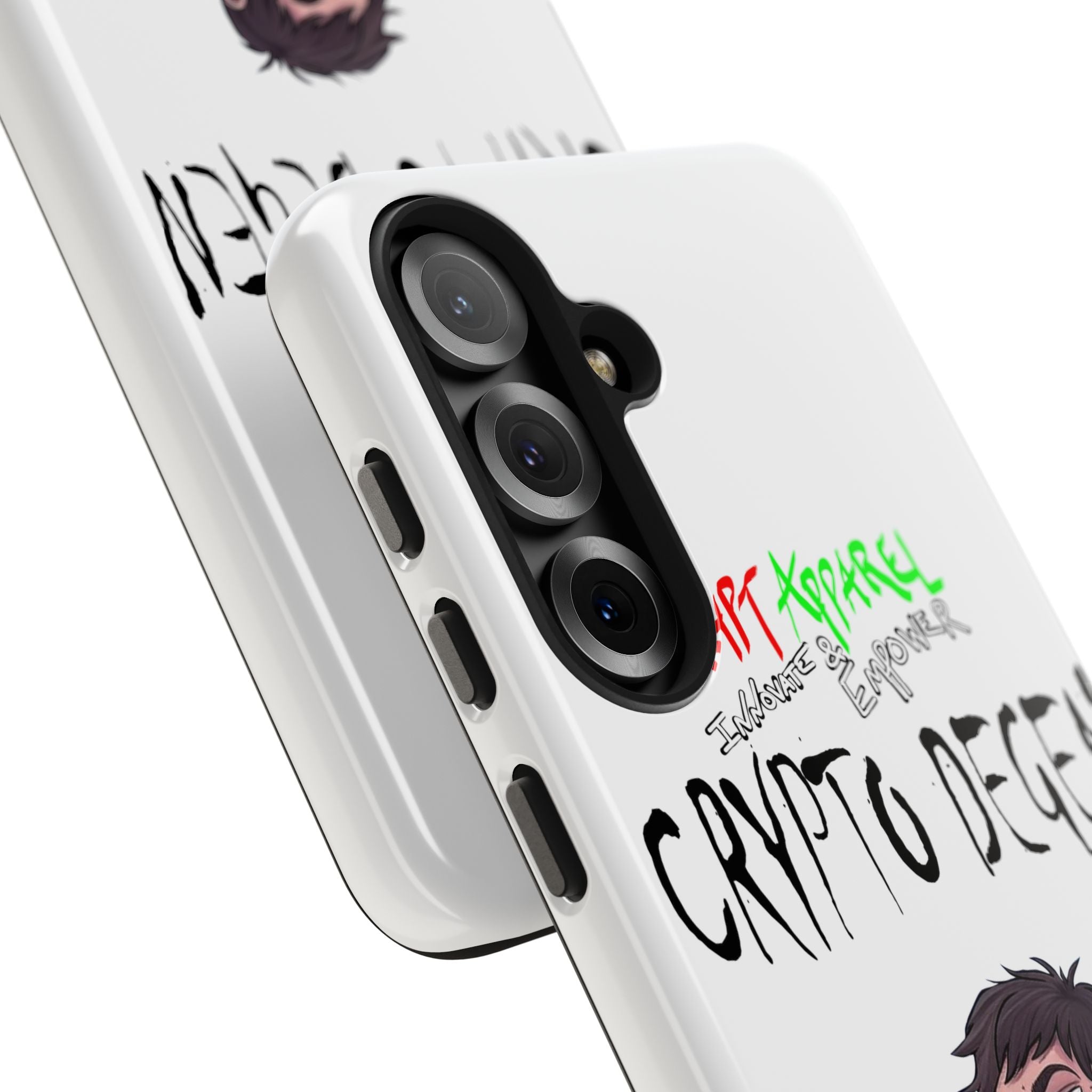 Crypto Degen Tough Phone Case — Cartoon HODL Backpack Design