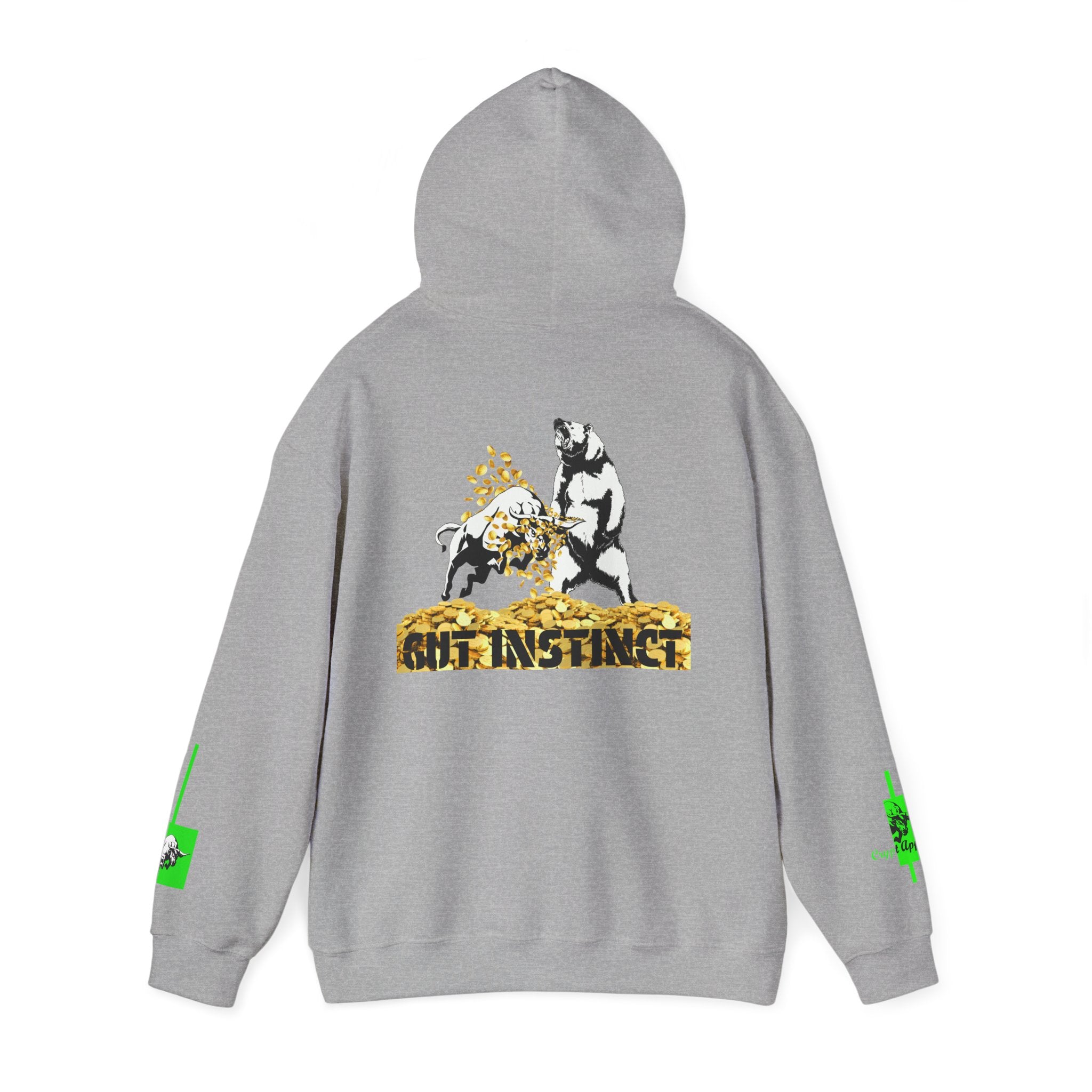 Gut Instinct Bulls vs Bears Hoodie — Crypt Apparel “Slay the Bears” Crypto Graphic Hoodie