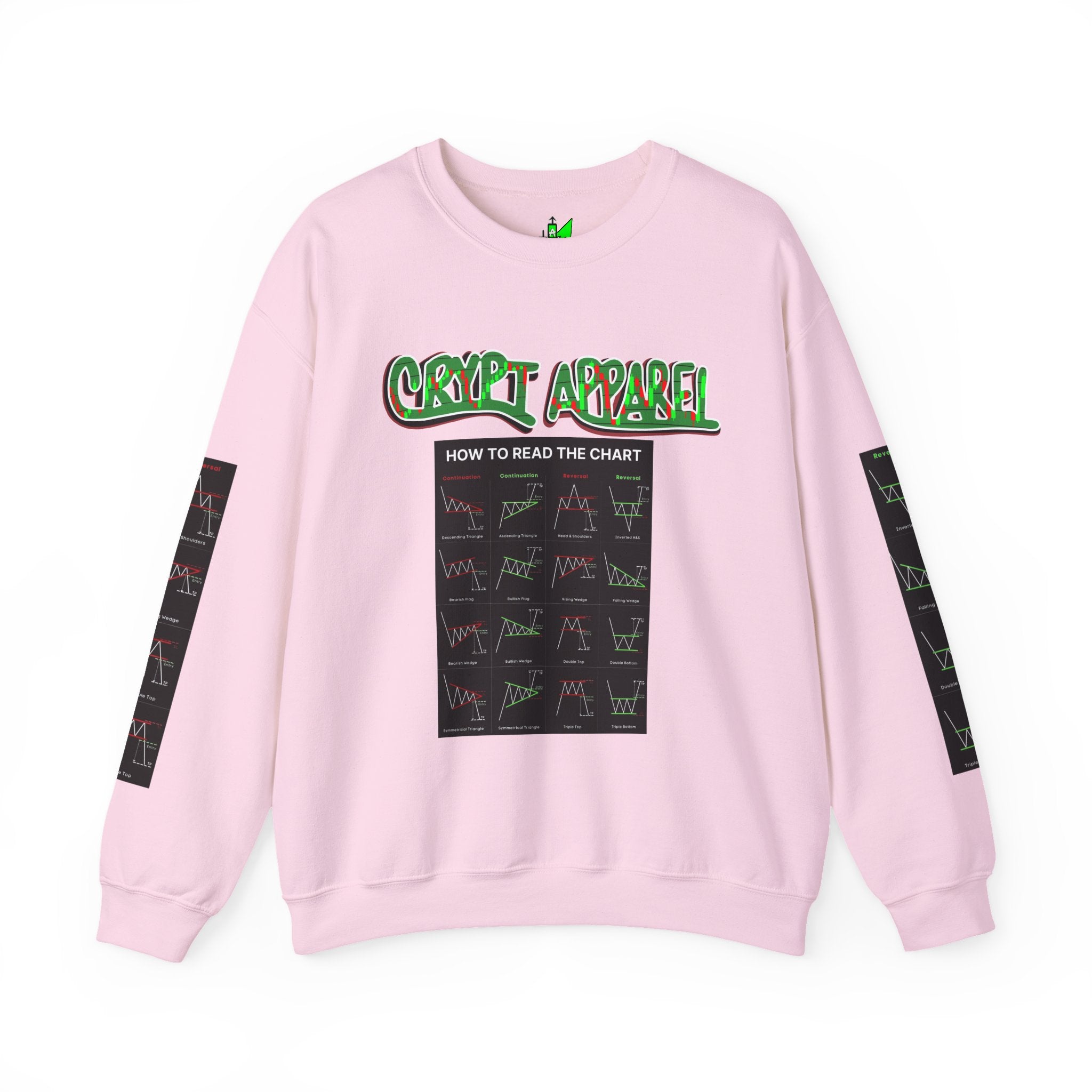 Charted Crewneck Sweatshirt — “Crypt Apparel” Graphic
