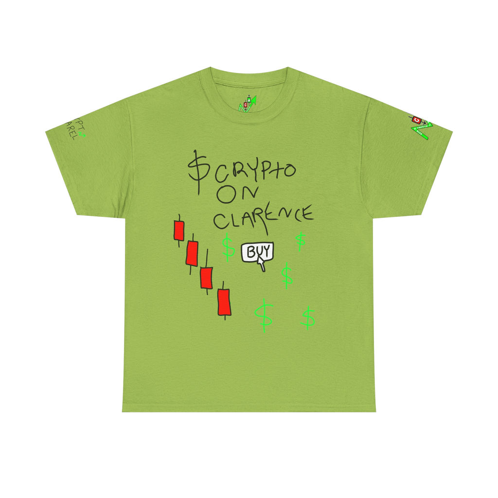 Crypto on Clarence Tee — "Crypt Apparel" / "crypto illiterate" Graphic Shirt