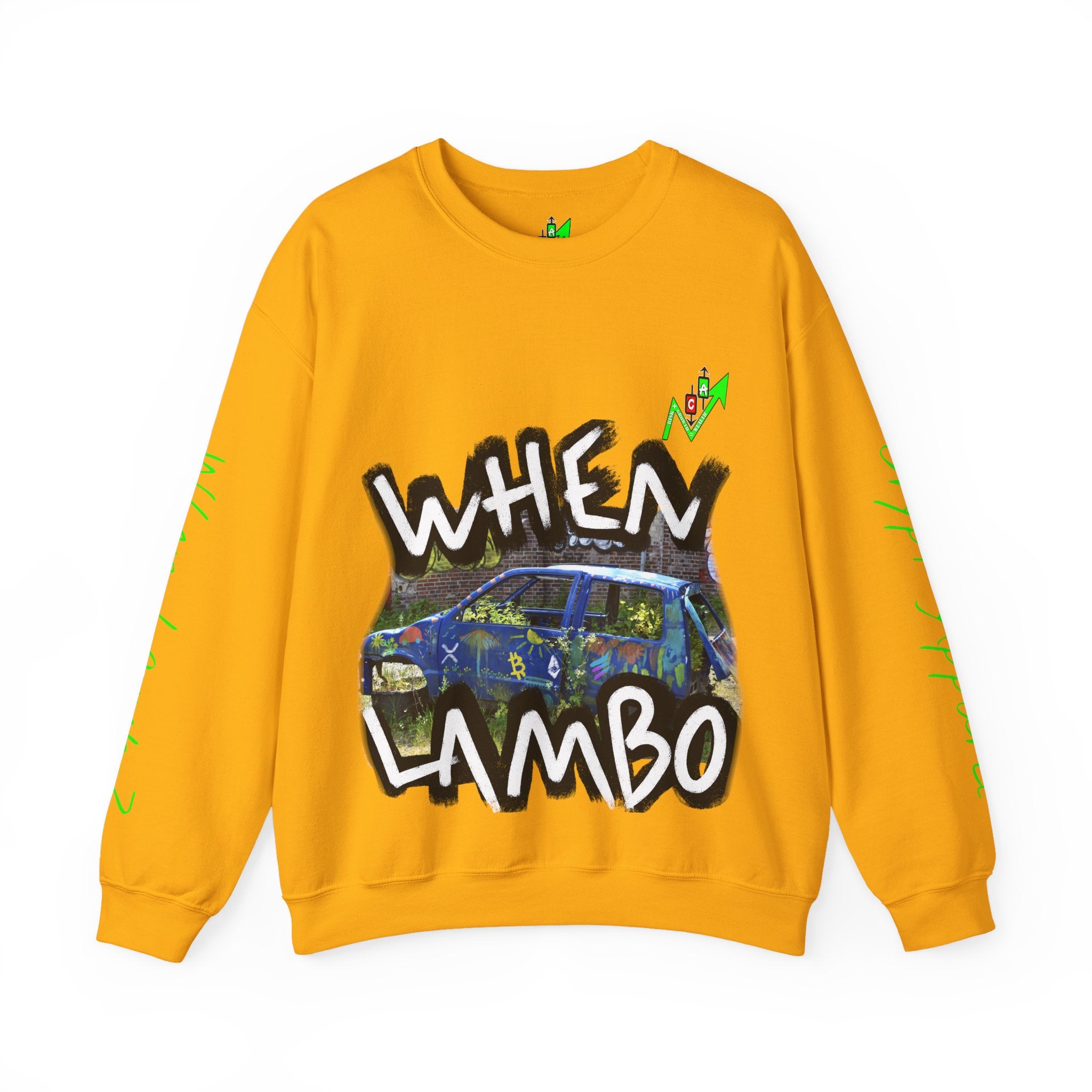 When Lambo Bitcoin inspired Graphic Crewneck Sweatshirt | Crypto Art Streetwear