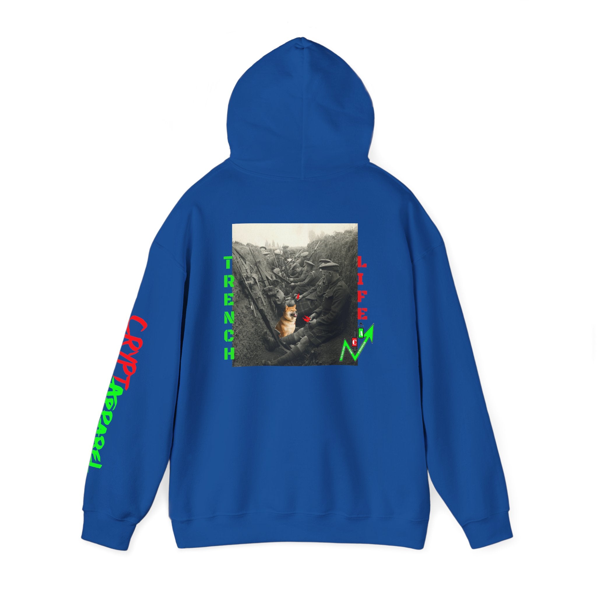 The Trenches Crypto Meme Hoodie — Crypt Apparel Trench Life Graphic Streetwear Hoodie