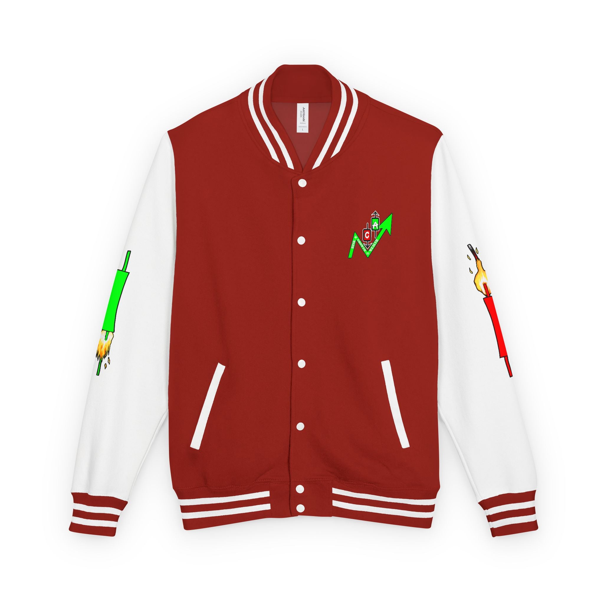 Crypt Apparel Letterman Jacket — 'Crypto Trader' Neon Graffiti Varsity Jacket