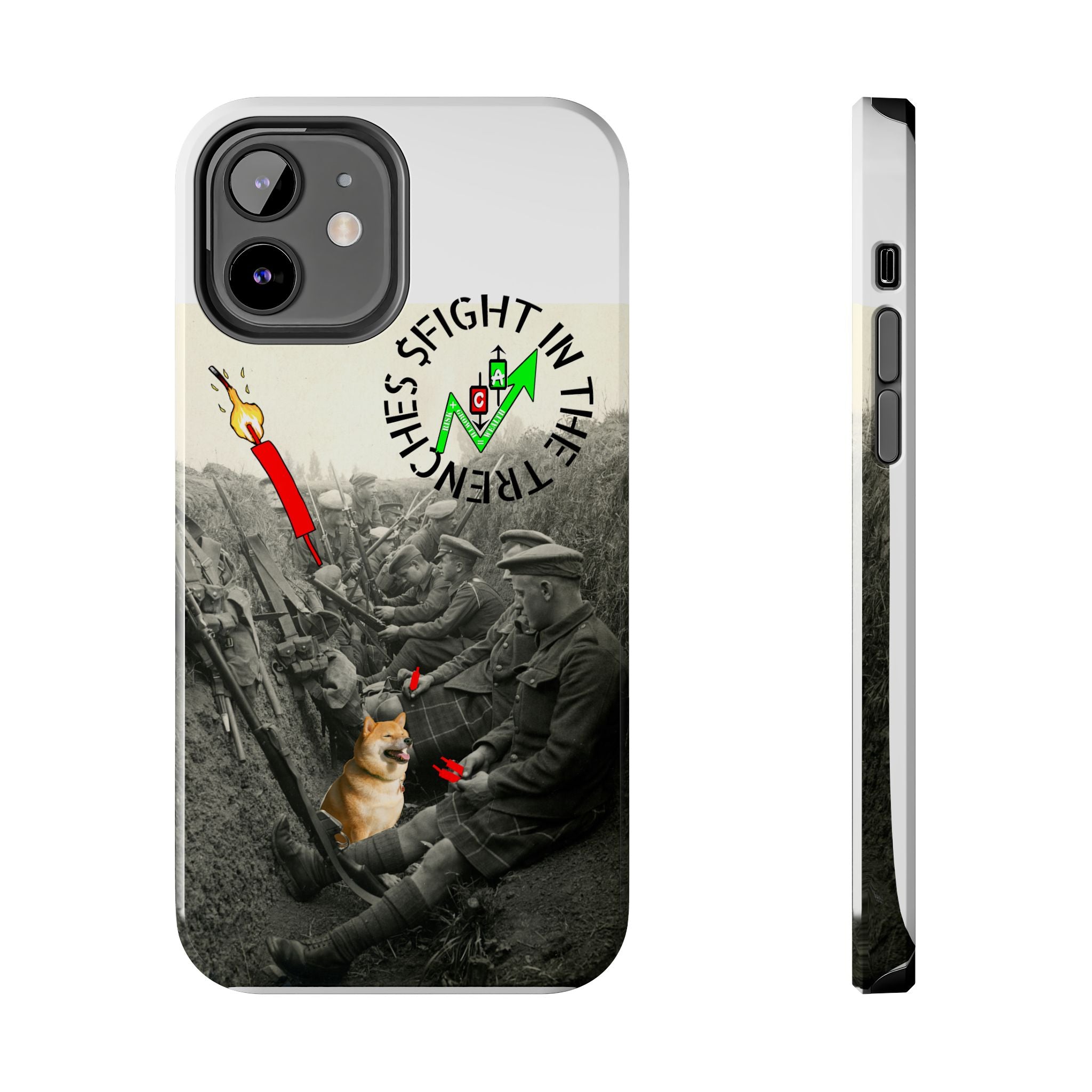 The Trenches Tough Phone Case — Crypt Apparel Trench Dog & Candle Design