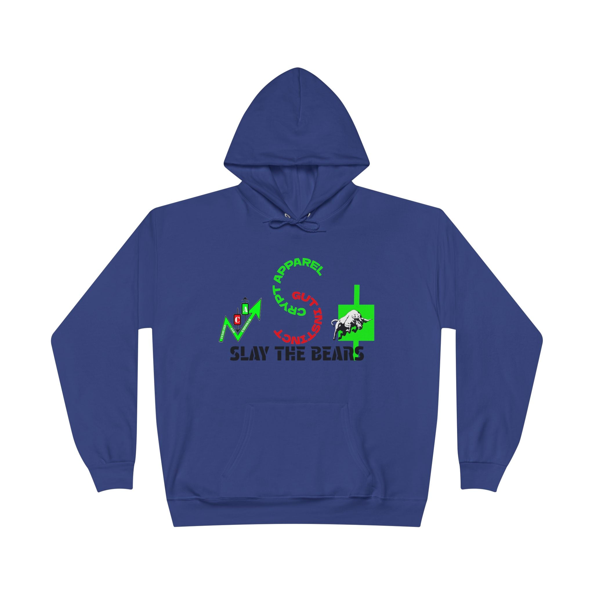 Gut Instinct Bull vs Bear Crypto Hoodie - Dual Sided Slay The Bears Streetwear Pullover
