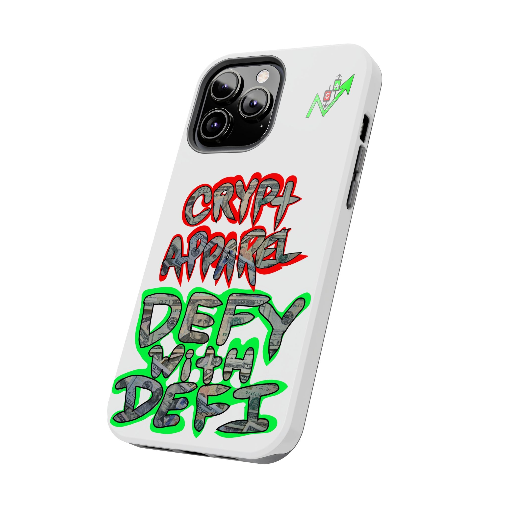 DEFY with DEFI Tough Phone Case — "Crypt Apparel: "Money" Graffiti Crypto Design