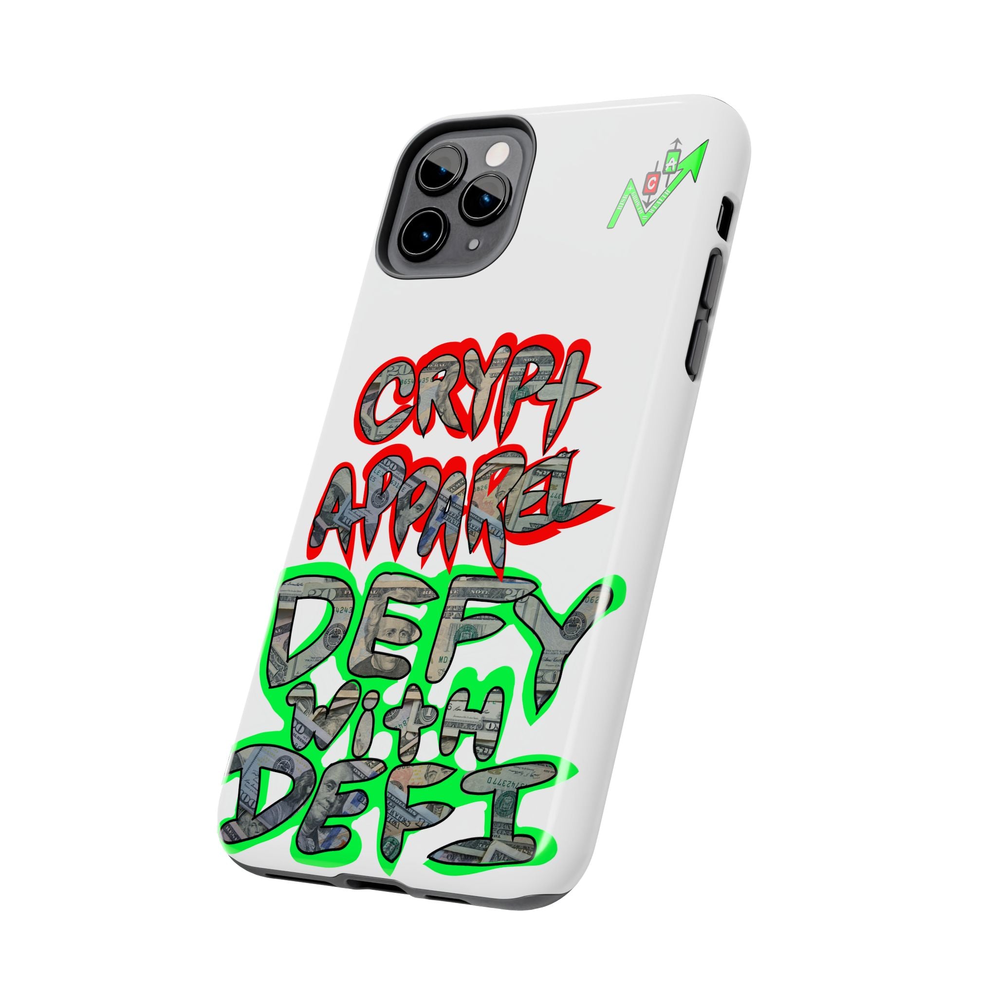 DEFY with DEFI Tough Phone Case — "Crypt Apparel: "Money" Graffiti Crypto Design
