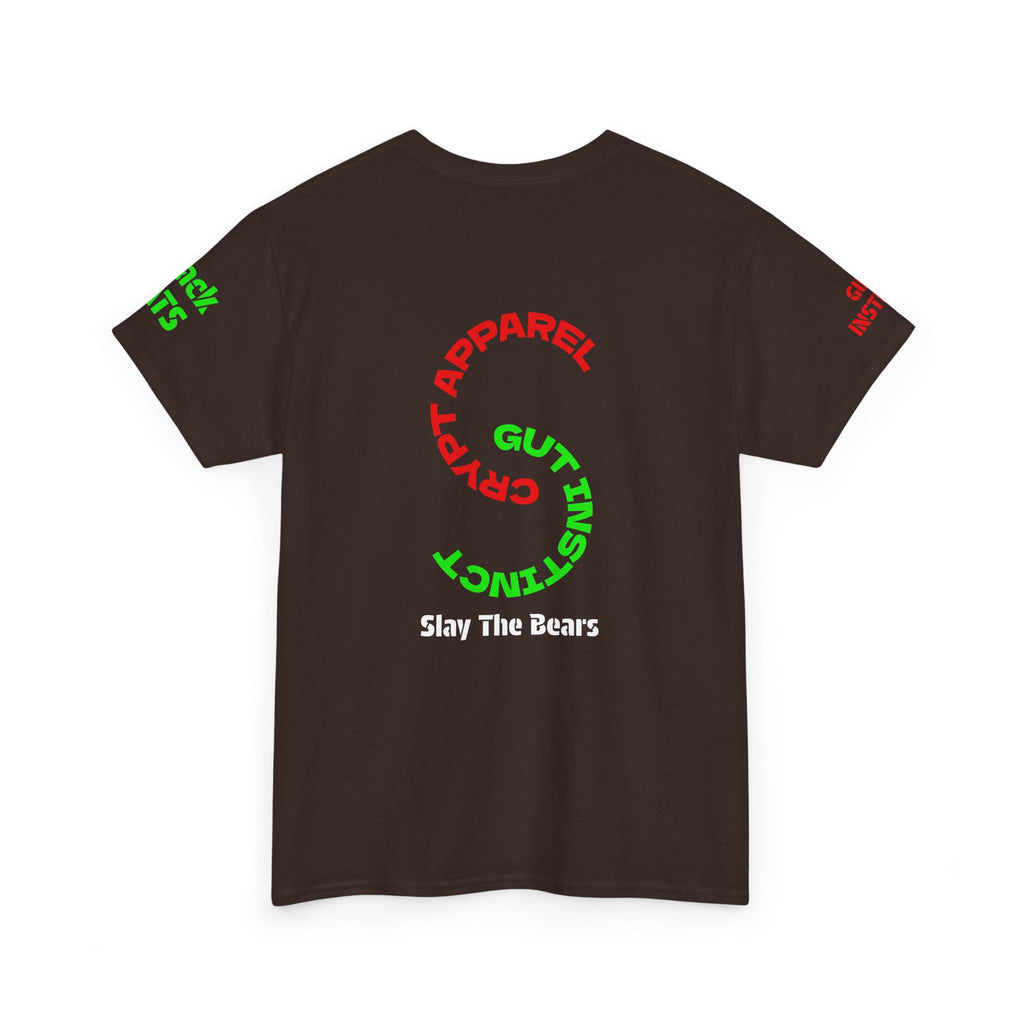 Gut Instinct Bear vs Bull Stock Market T‑Shirt — Crypt Apparel "Slay The Bears" Graphic Tee