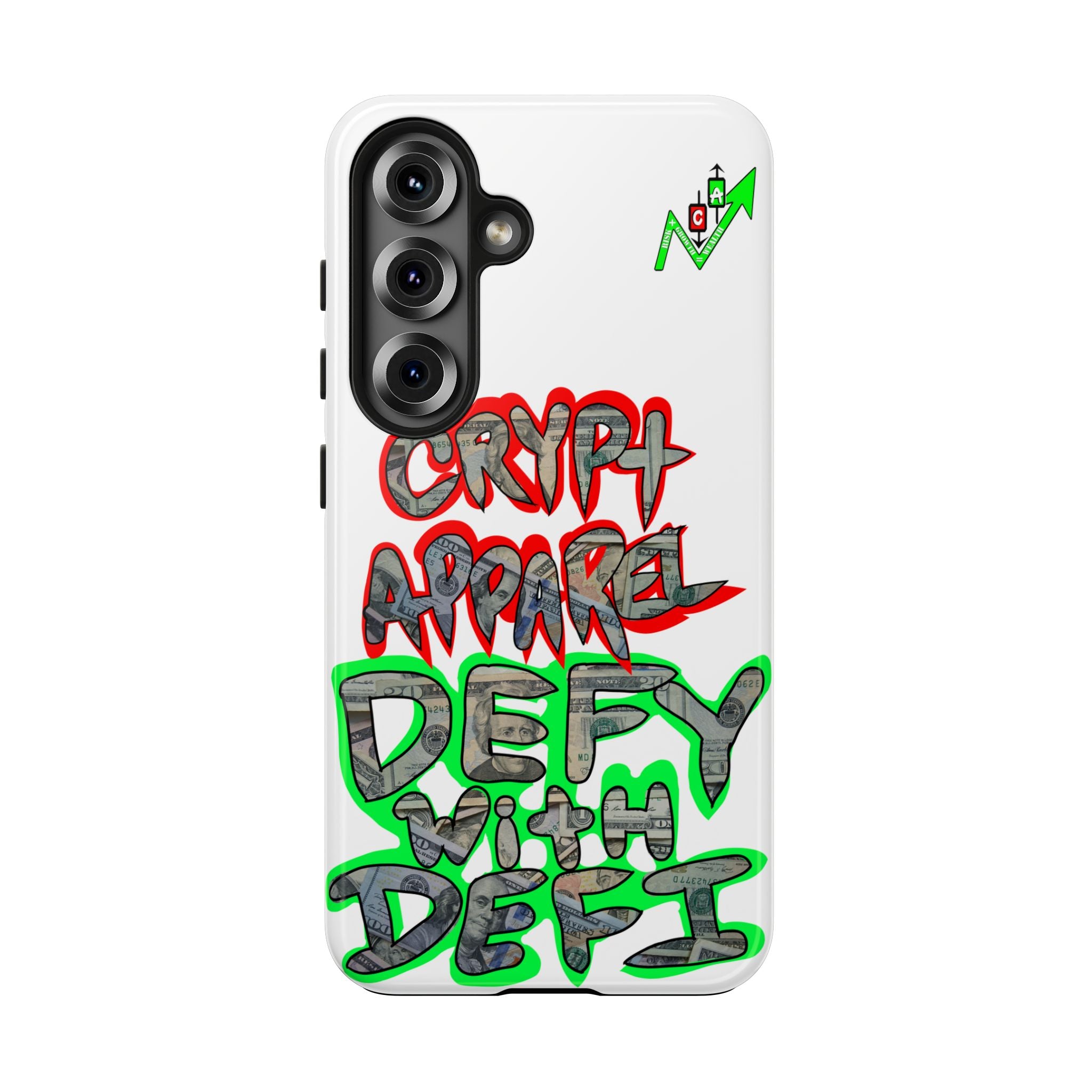 DEFY with DEFI Tough Phone Case — "Crypt Apparel: "Money" Graffiti Crypto Design