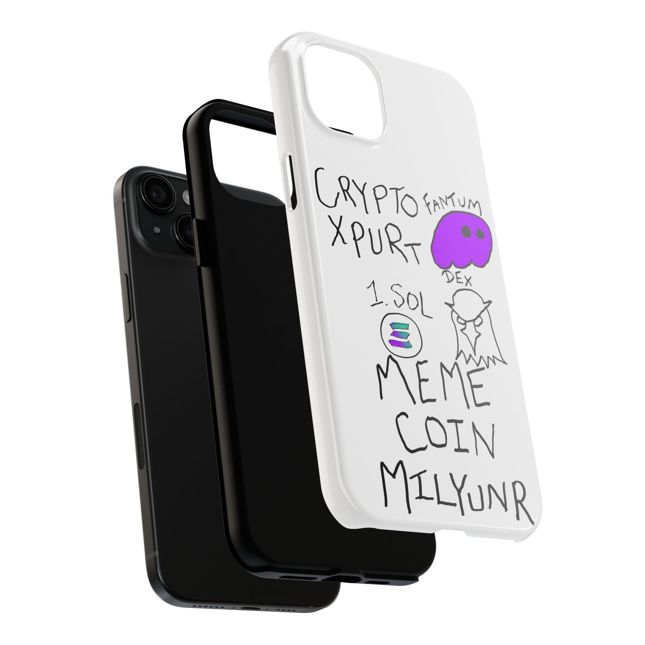 Meme Coin Millionaire Tough Phone Case — Crypto Meme Coin Doodle Design ("Meme Coin Milyunr")
