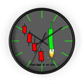 Degen Traders Crypto Candlestick Wall Clock — Crypt Apparel 'Bull Rocket' Trading Chart Clock