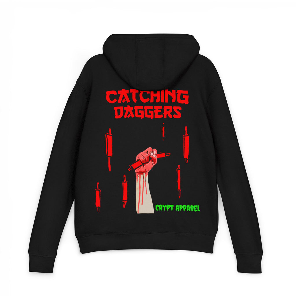'Catching Daggers' Hoodie Crypto Trading Graphic Streetwear Hoodie Crypt Apparel