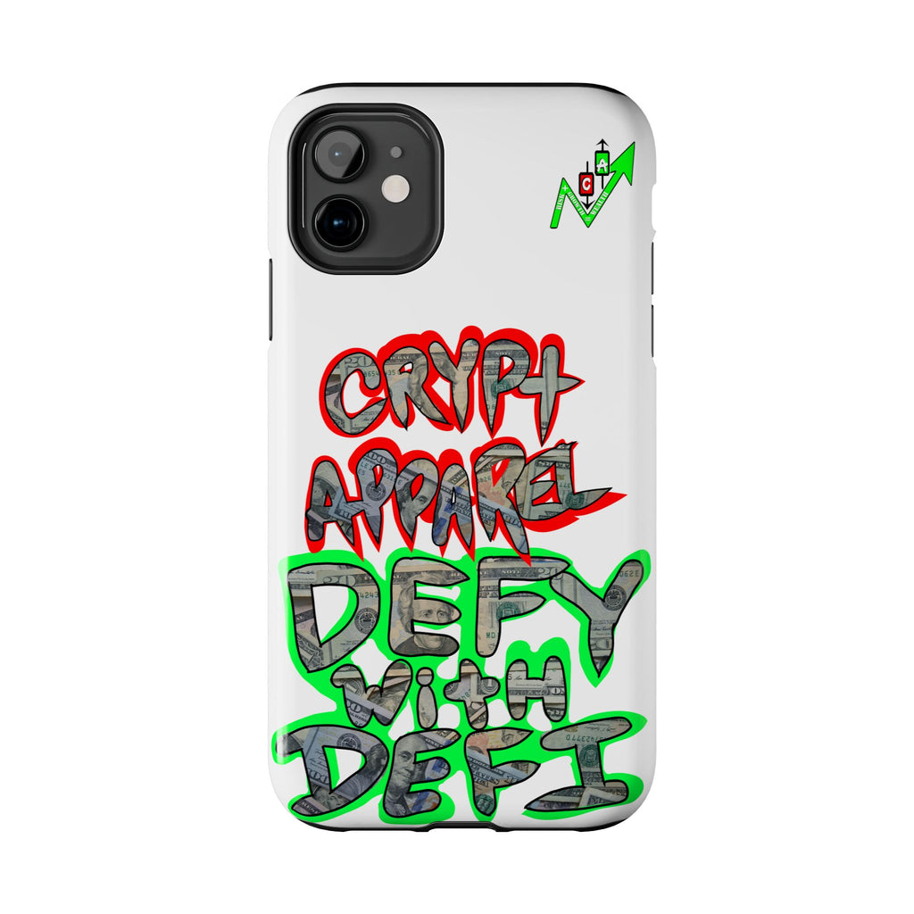 DEFY with DEFI Tough Phone Case — "Crypt Apparel: "Money" Graffiti Crypto Design