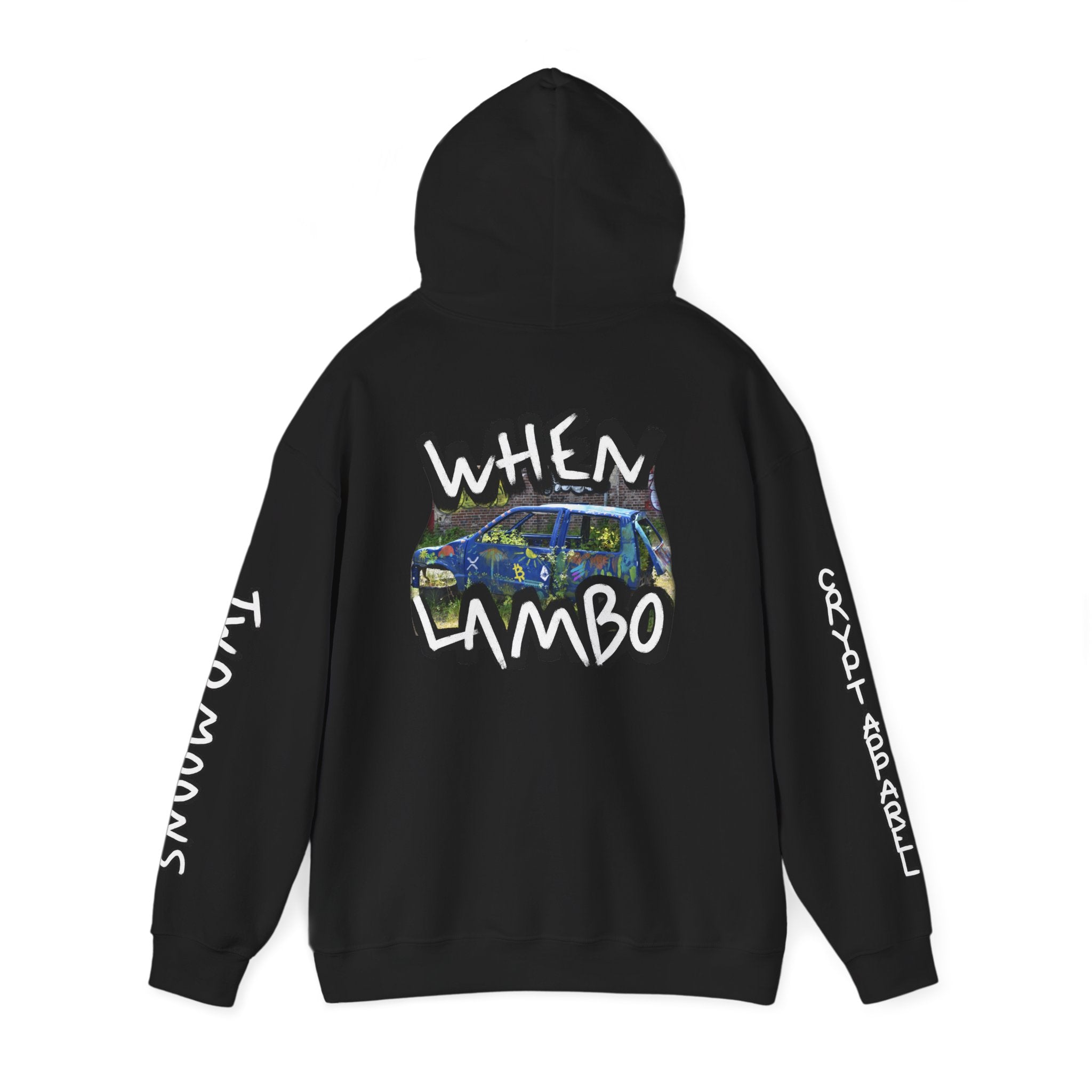When Lambo Crypto Hoodie | Crypt Apparel Bitcoin Inspired Graffiti Design