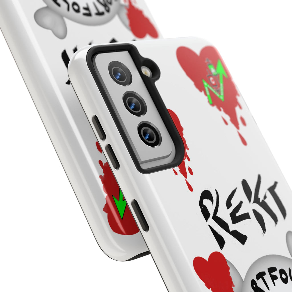 Rekt Portfolio Tough Phone Case — Skull & Dripping Heart Protective Cover
