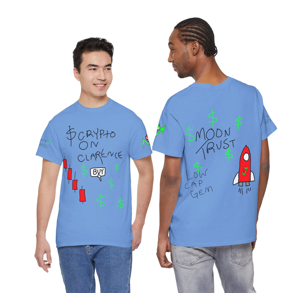 Crypto on Clarence Tee — "Crypt Apparel" / "crypto illiterate" Graphic Shirt