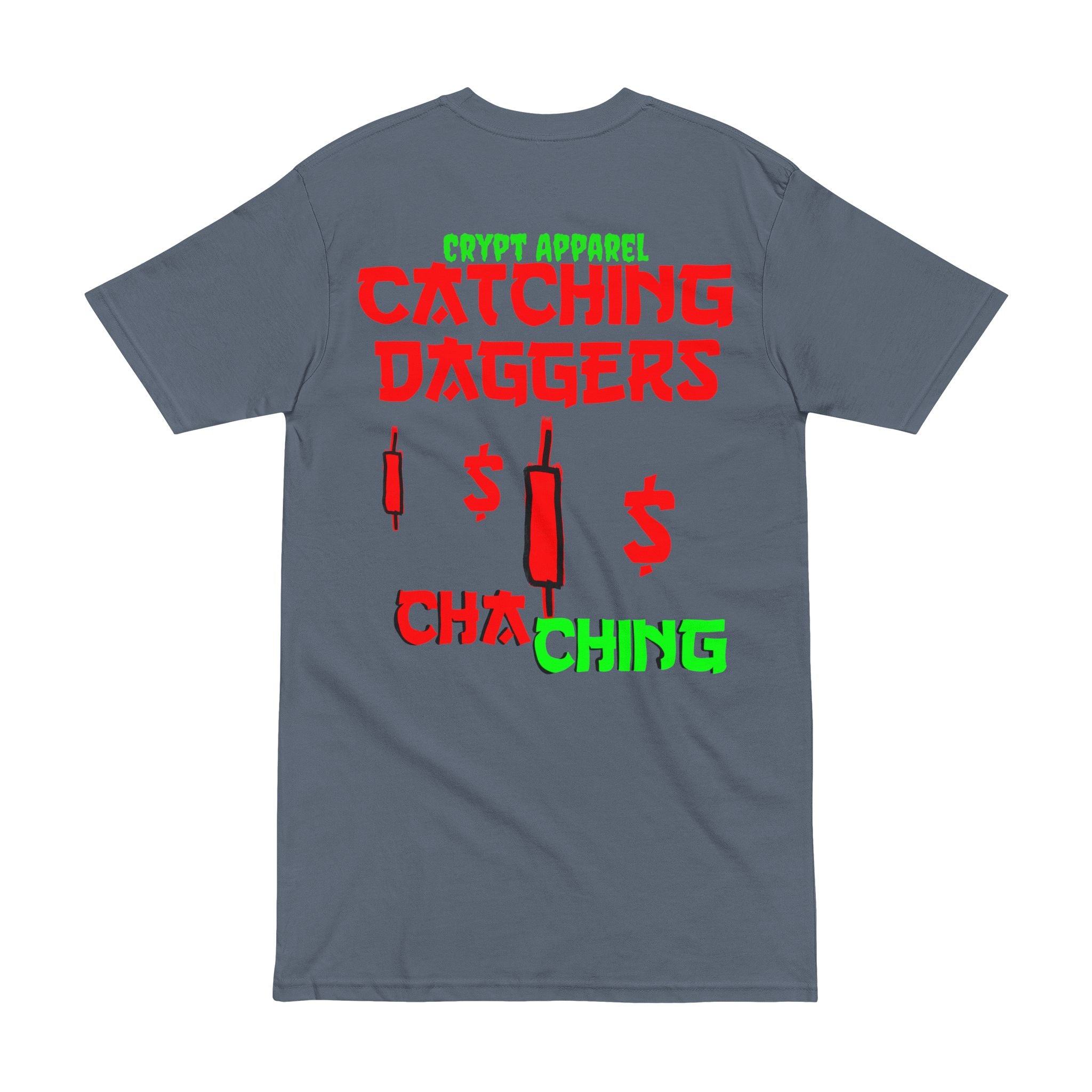Catching Daggers Crypto Graphic Tee — Crypt Apparel trading-Inspired T-Shirt