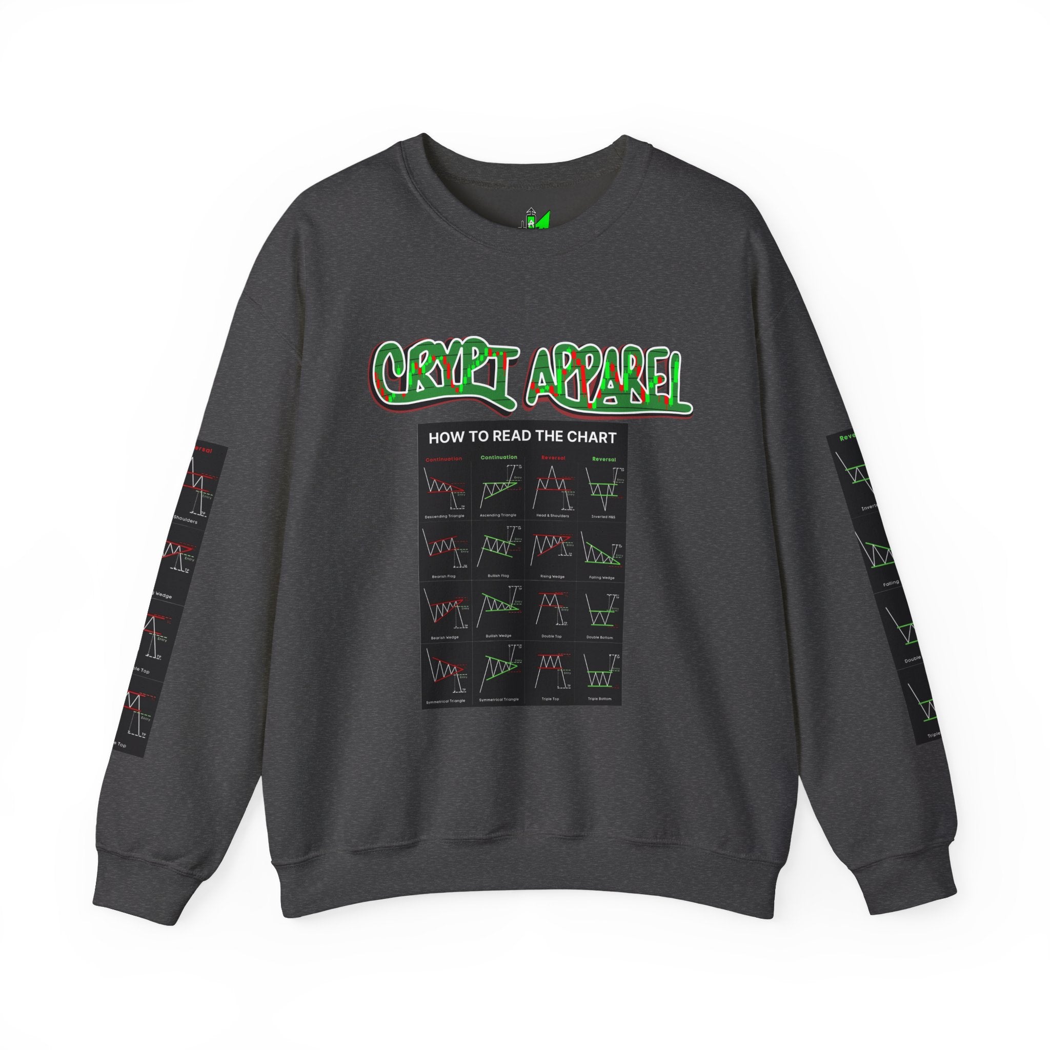 Charted Crewneck Sweatshirt — “Crypt Apparel” Graphic