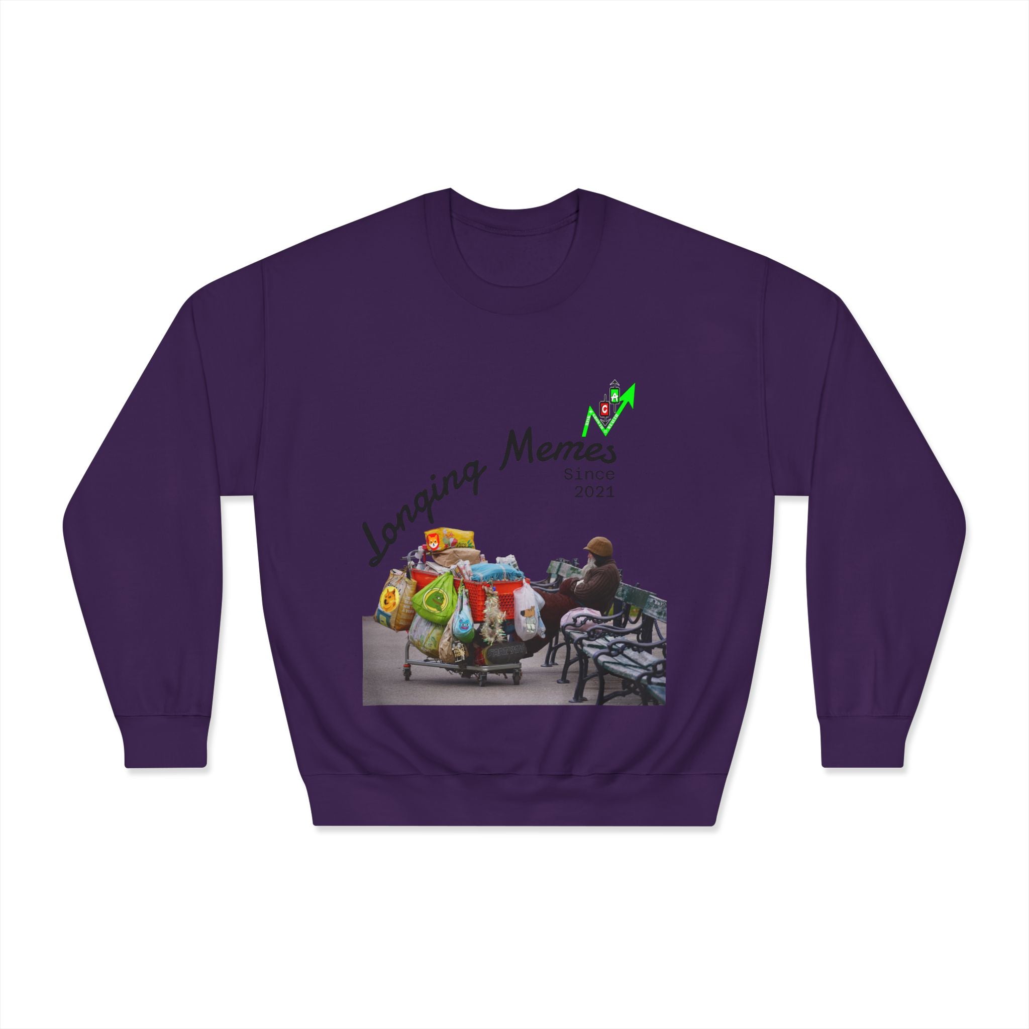 Bag Holders Meme Coin Crypto Crewneck Sweatshirt — "Crypt Apparel" Graphic
