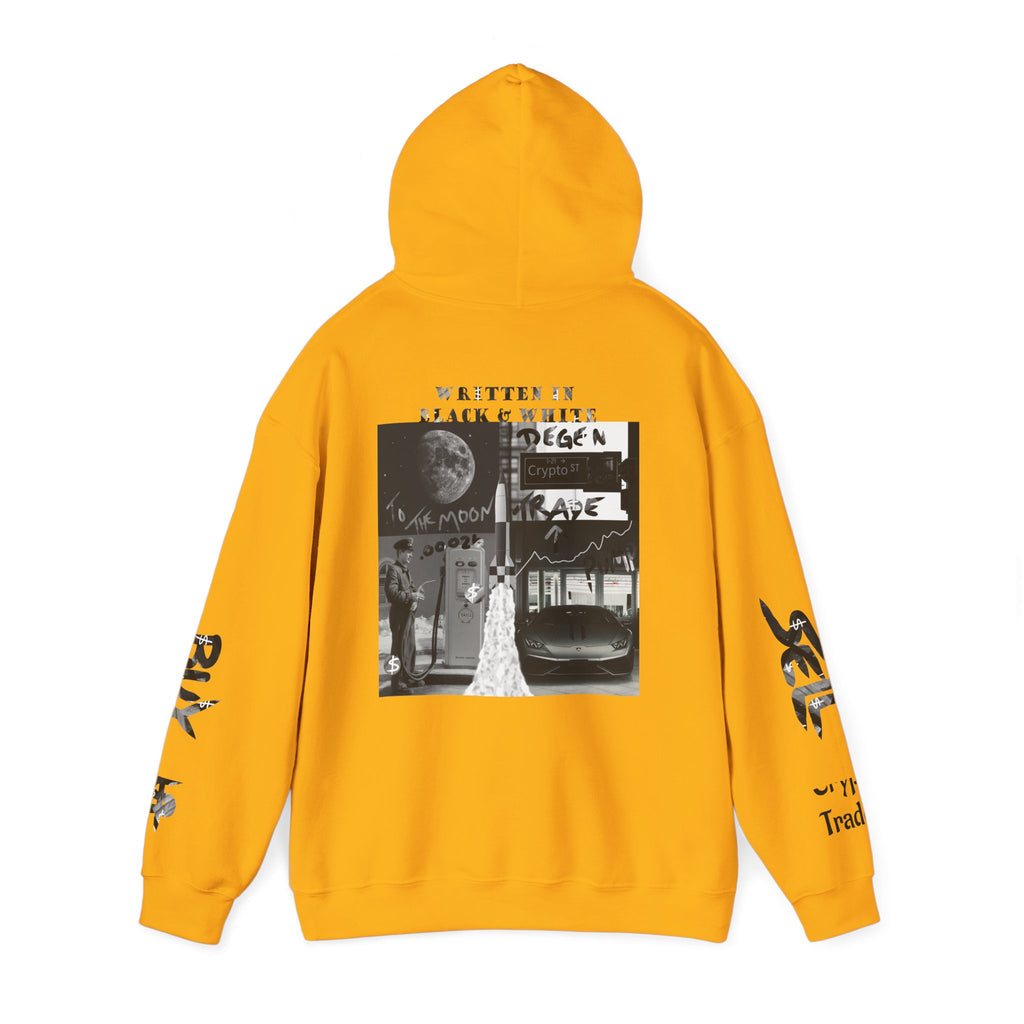 Black & White Crypto Collage Hoodie | Crypt Apparel Graphic Sweatshirt
