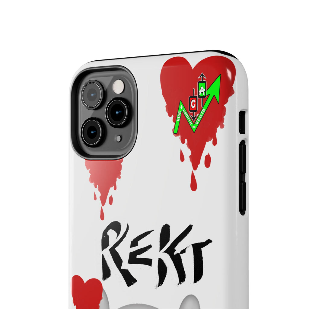 Rekt Portfolio Tough Phone Case — Skull & Dripping Heart Protective Cover