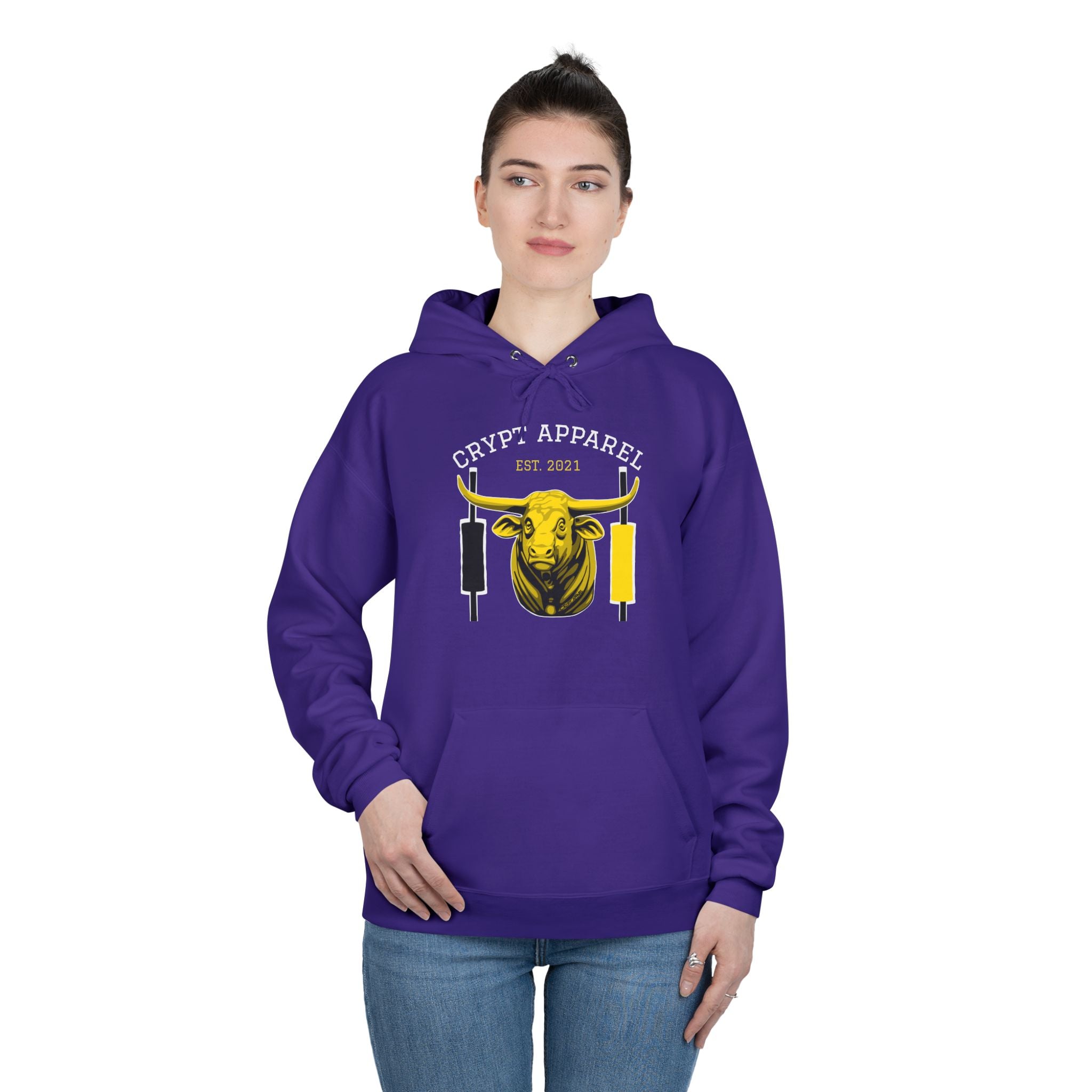 Golden Cross Bull Market Hoodie — 'Crypt Apparel' Crypto Trading Graphic Pullover
