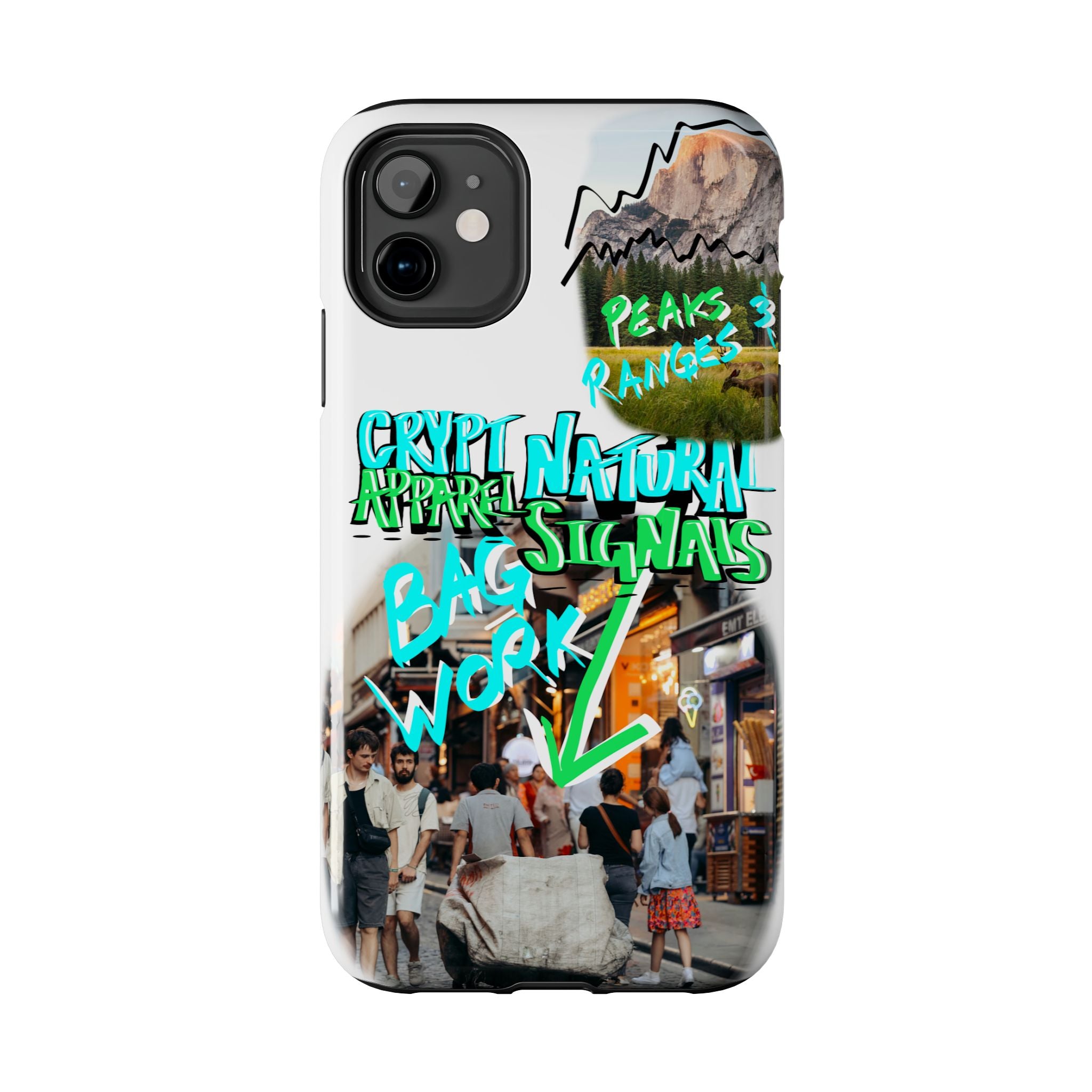 Natural Signals Tough Phone Case — Crypt Apparel Street Collage Design