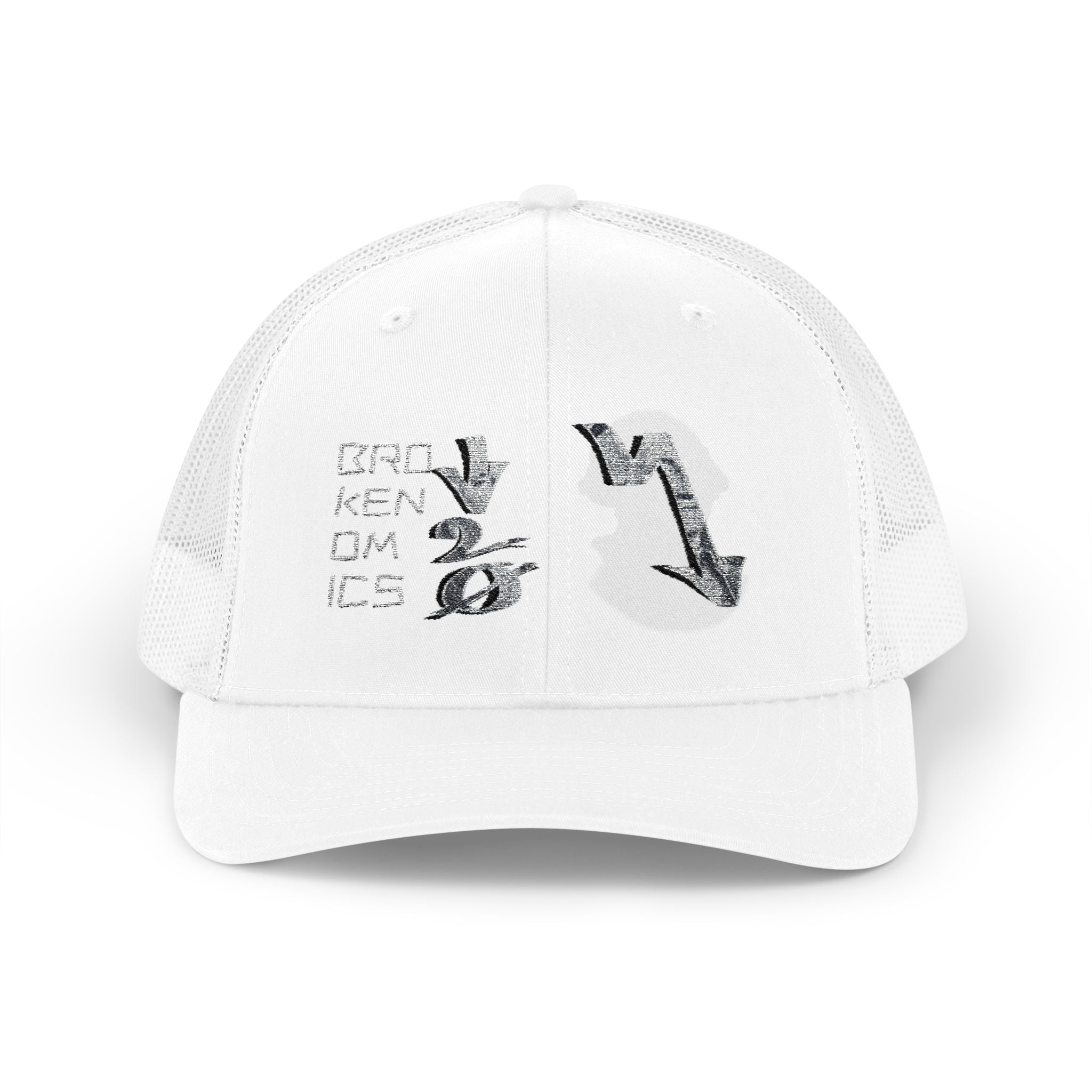 Brokenomics Crypto Trucker Cap - Crypt Apparel Distressed Arrow Graphic Snapback