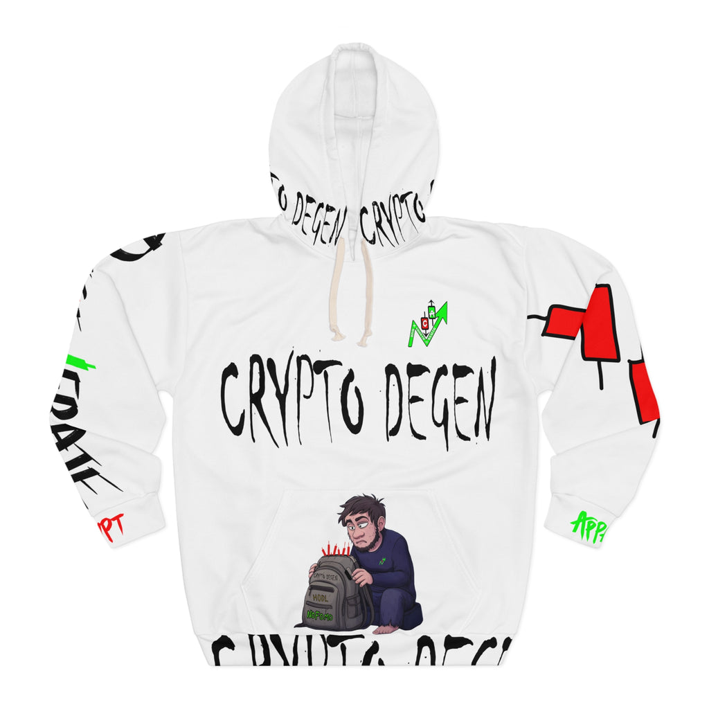 Crypto Degen Hoodie — Crypto Apparel "Innovate & Empower" All-Over Print